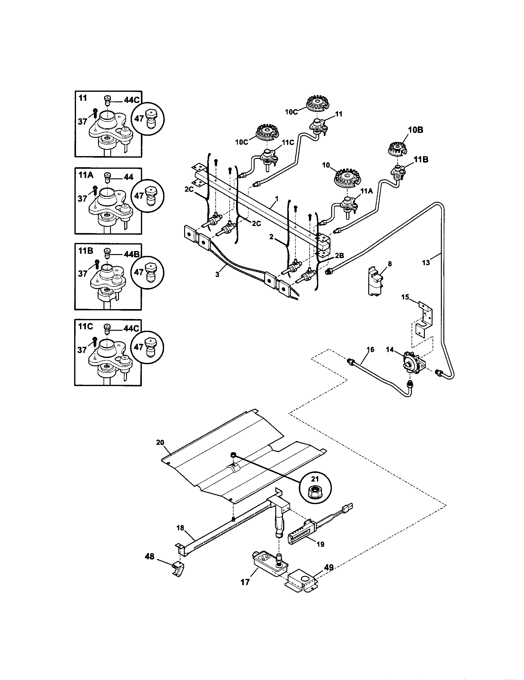 Kenmore 79070119706 burner diagram