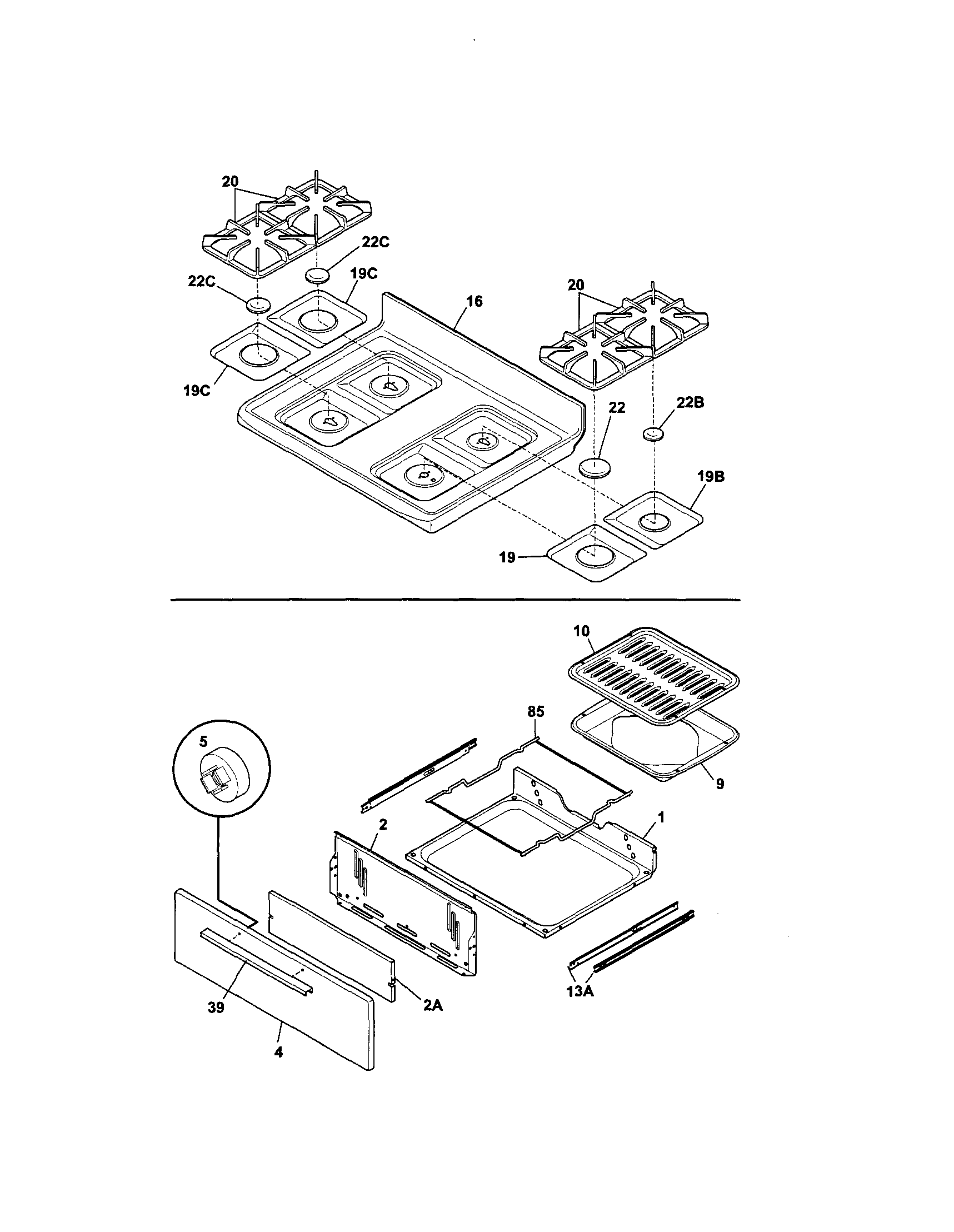 Kenmore 79070119706 top/drawer diagram