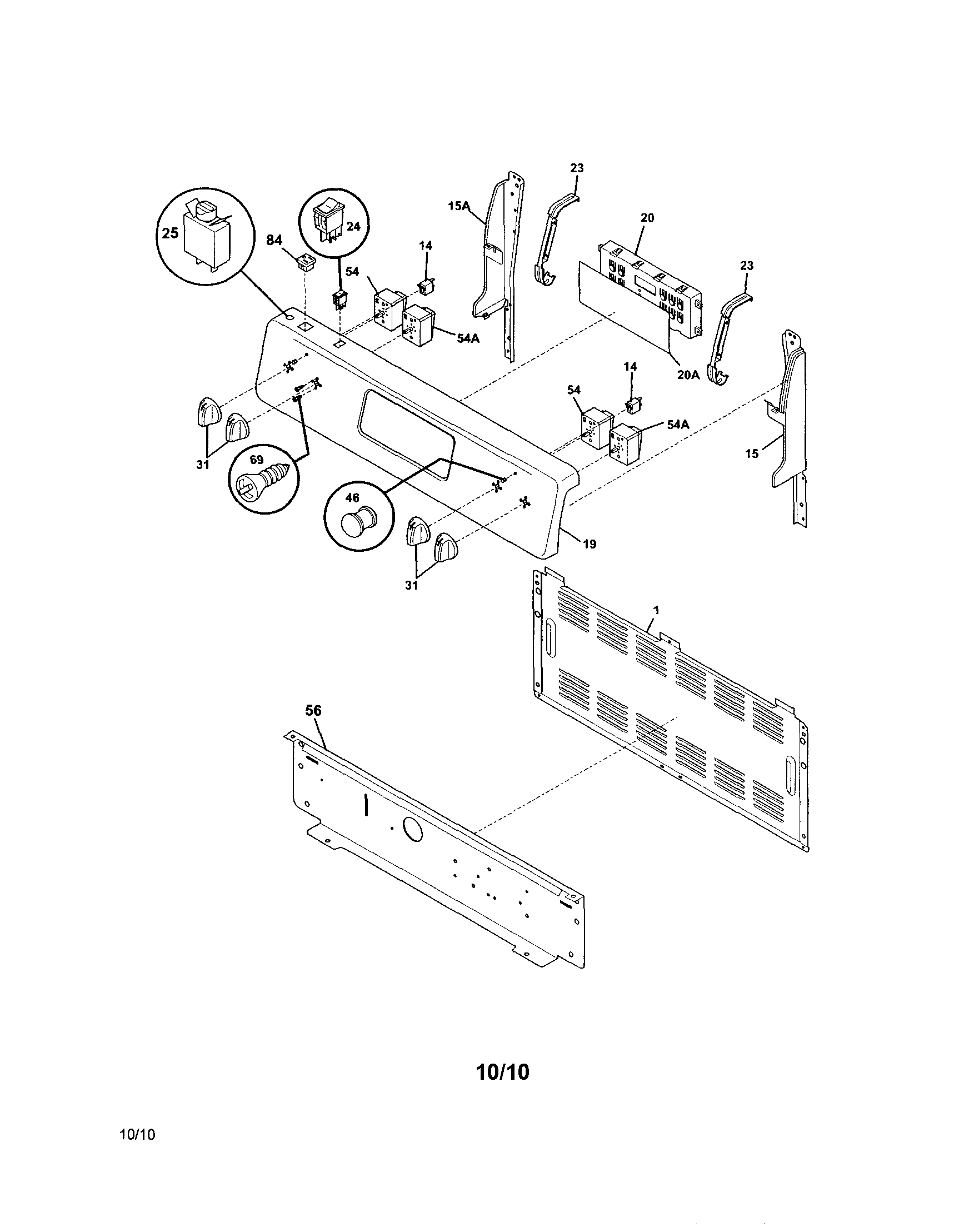 Frigidaire CFEF3046LSD backguard diagram