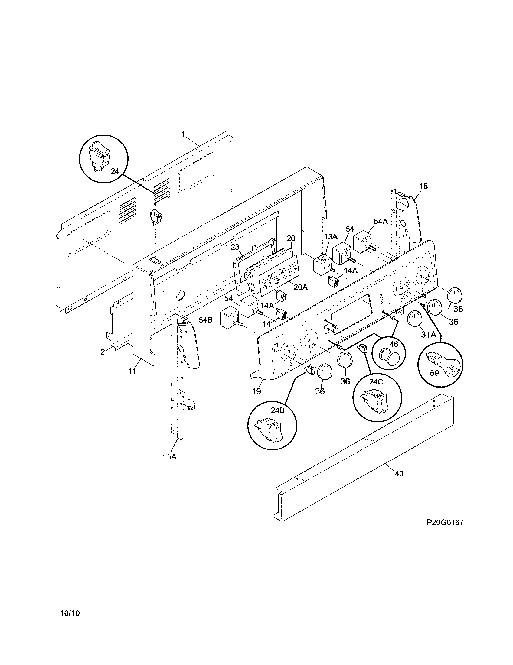 Frigidaire FEF387WJCB backguard diagram