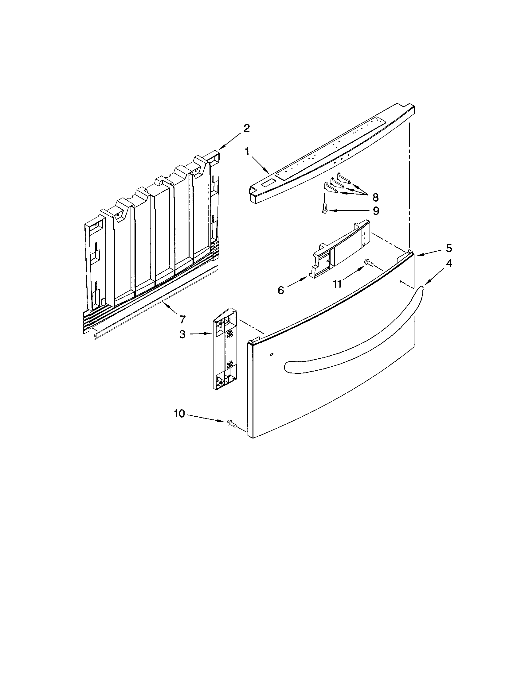 Kenmore Elite 46513329600 front panel diagram