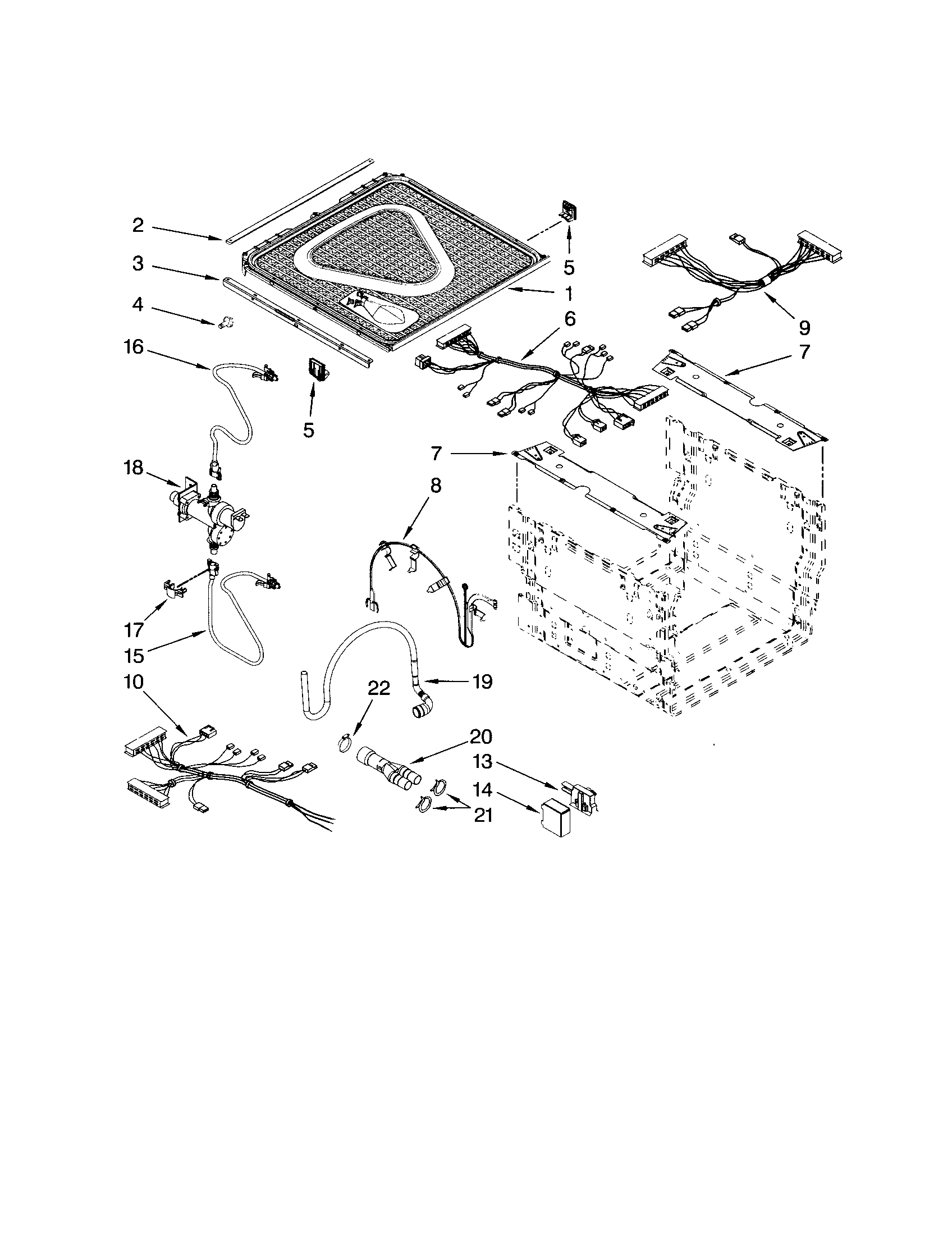 Kenmore Elite 46513329600 frame & lid diagram