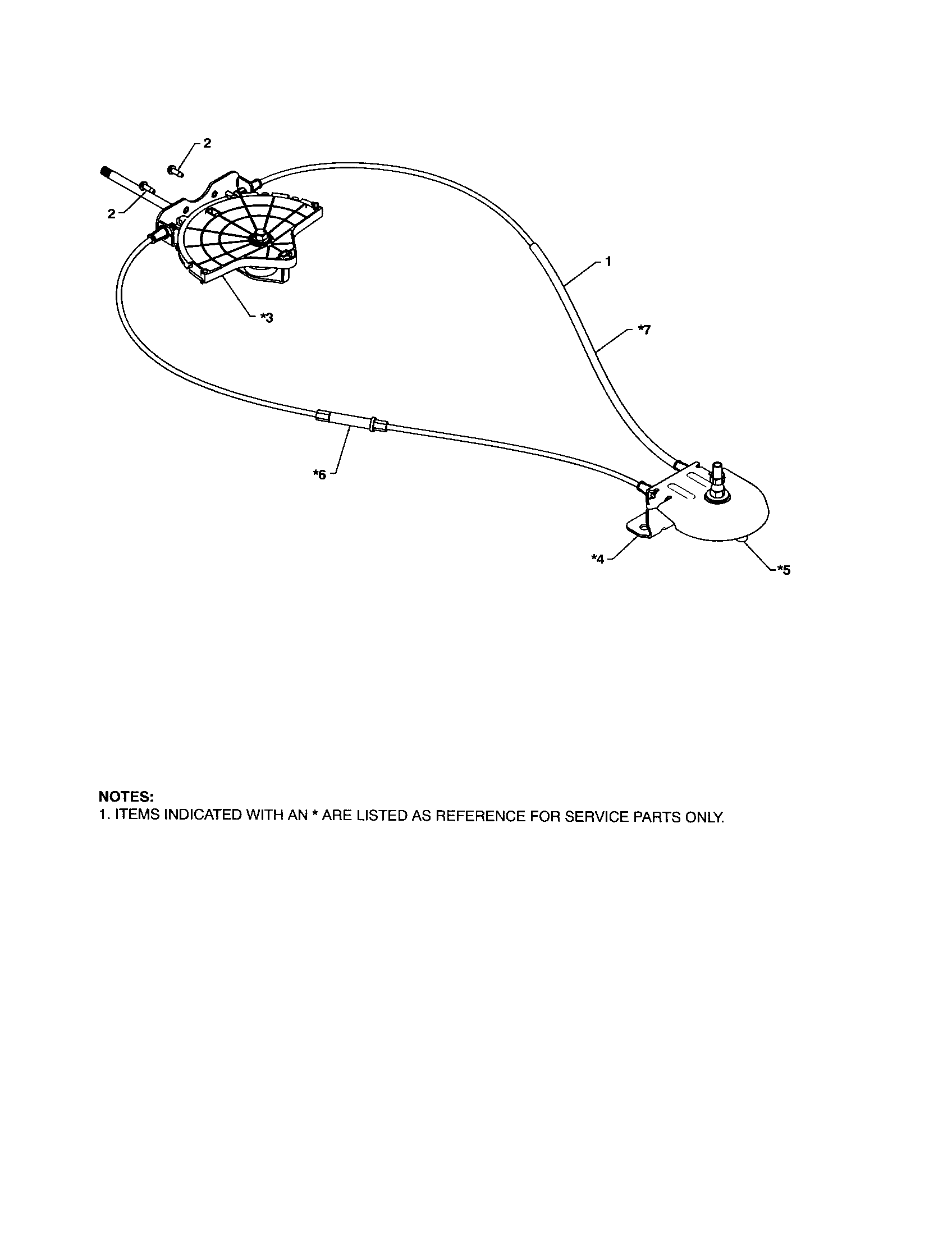 Craftsman 917253581 lever/cable rotator diagram