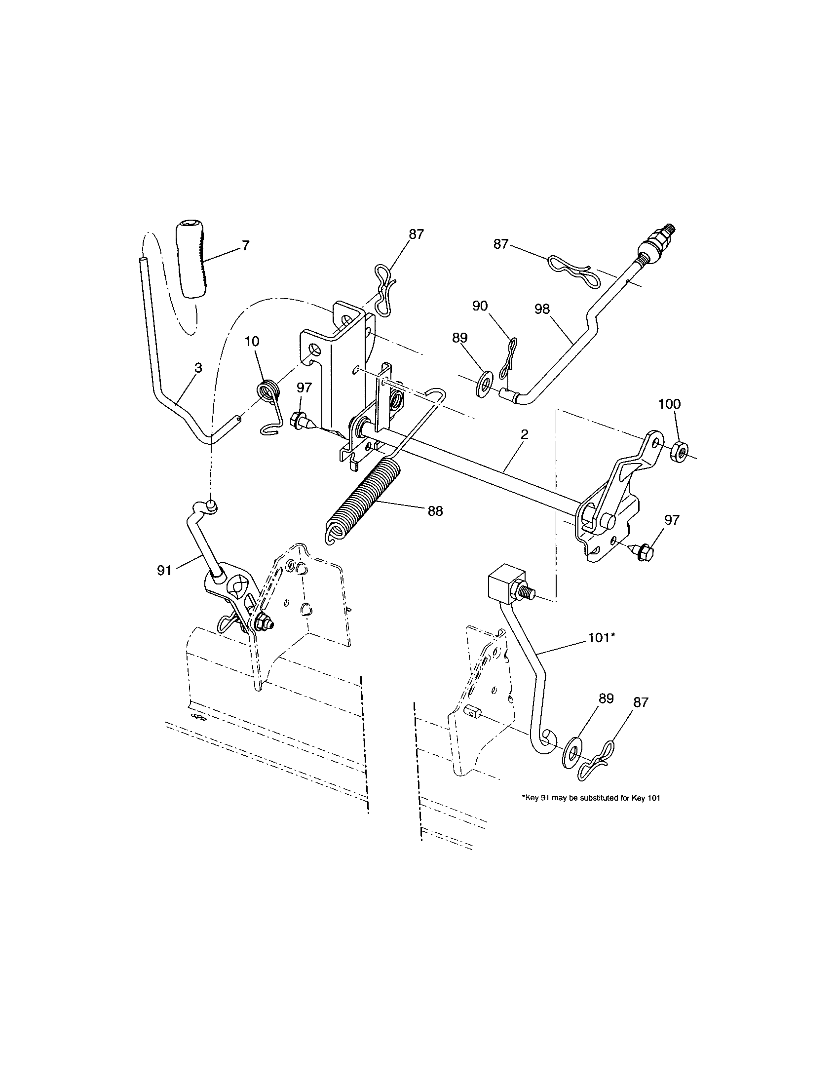 Craftsman 917254031 mower lift diagram