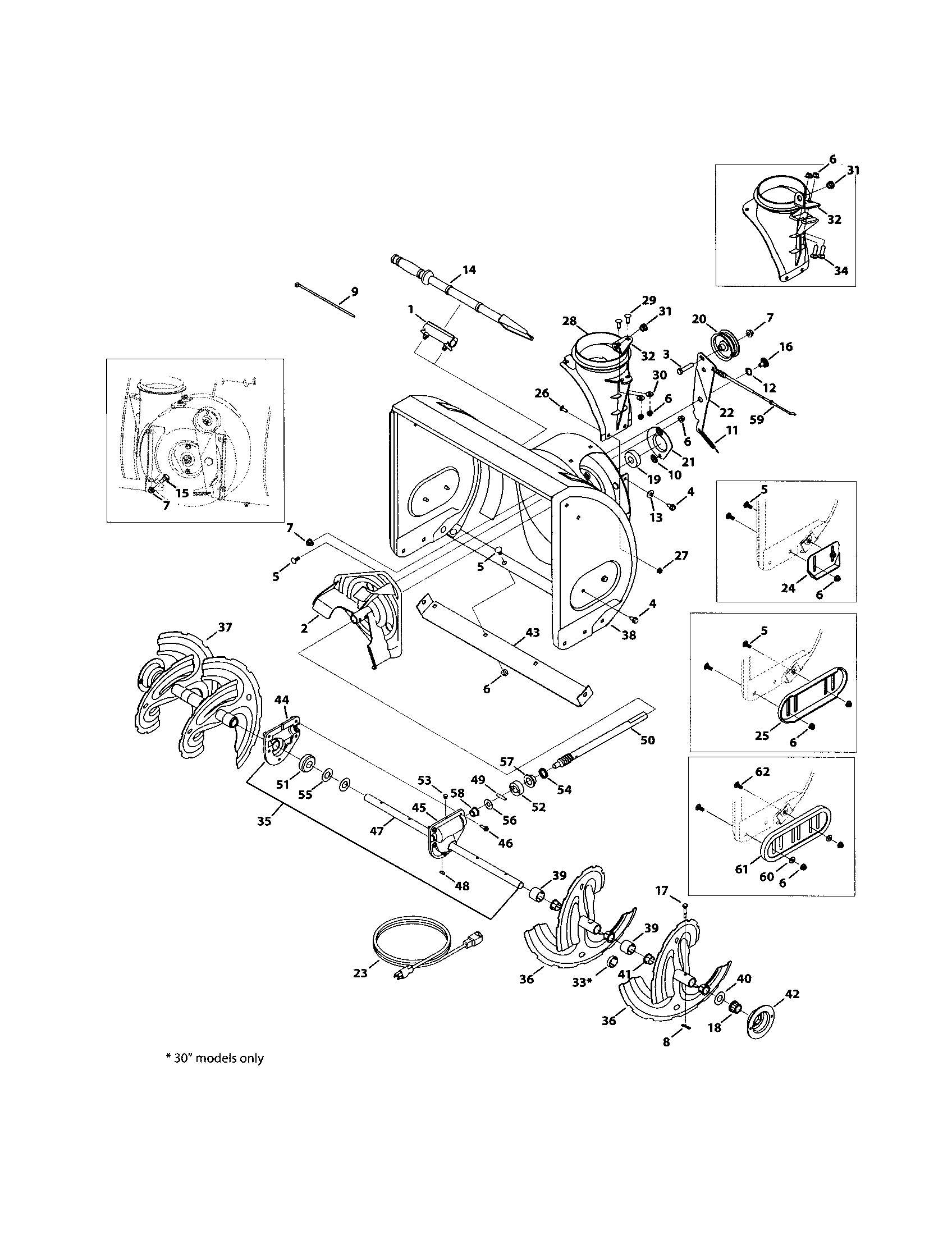 MTD 31AH64EG795 auger & housing diagram