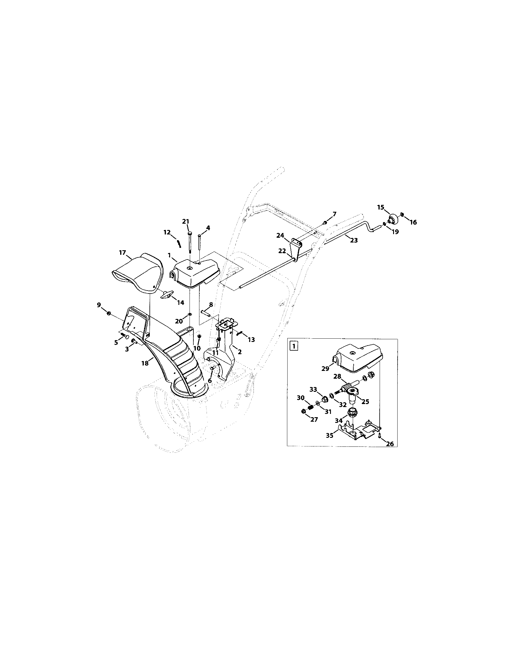 MTD 31AH64EG795 extended chute diagram