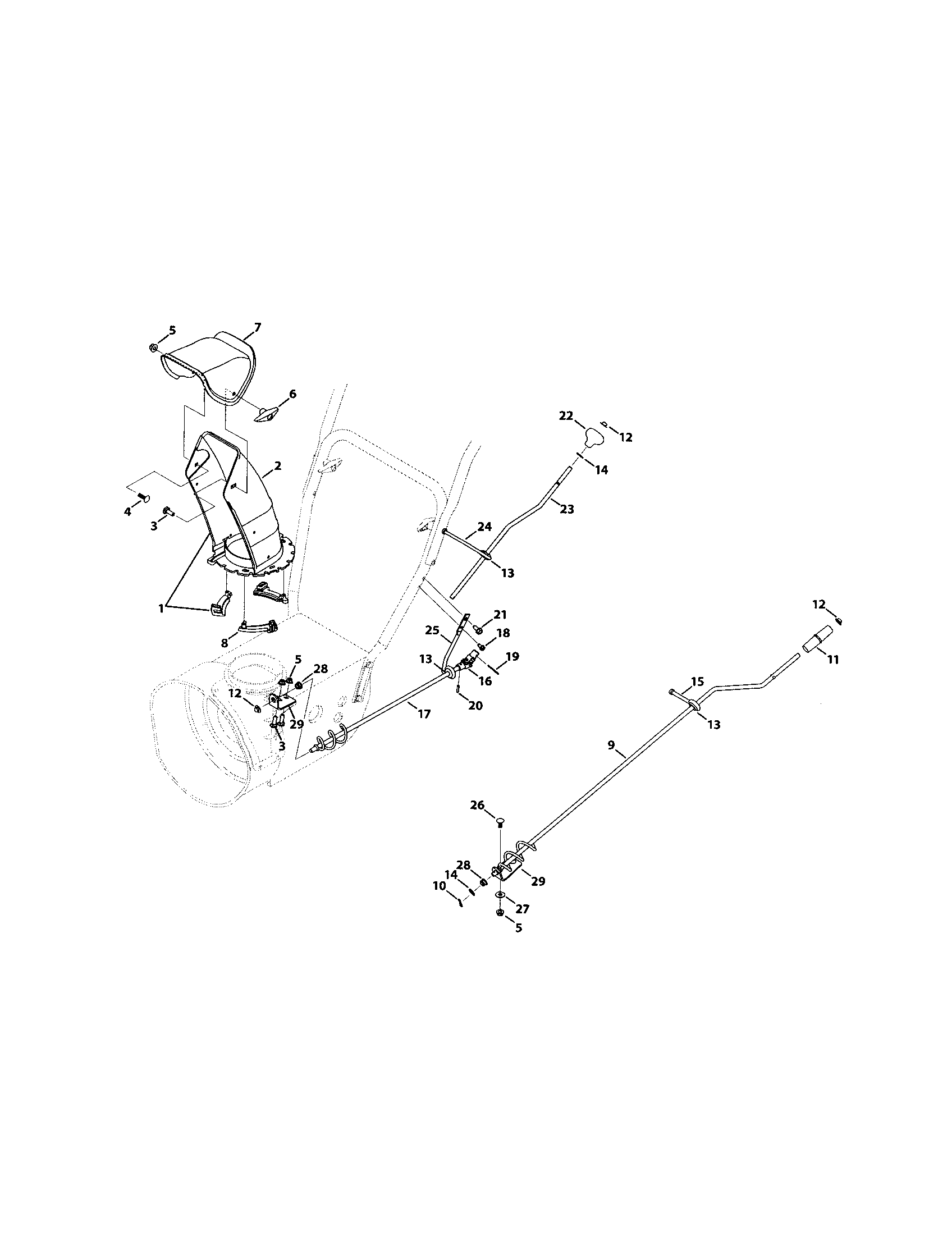 MTD 31AH64EG795 standard 2-way chute diagram