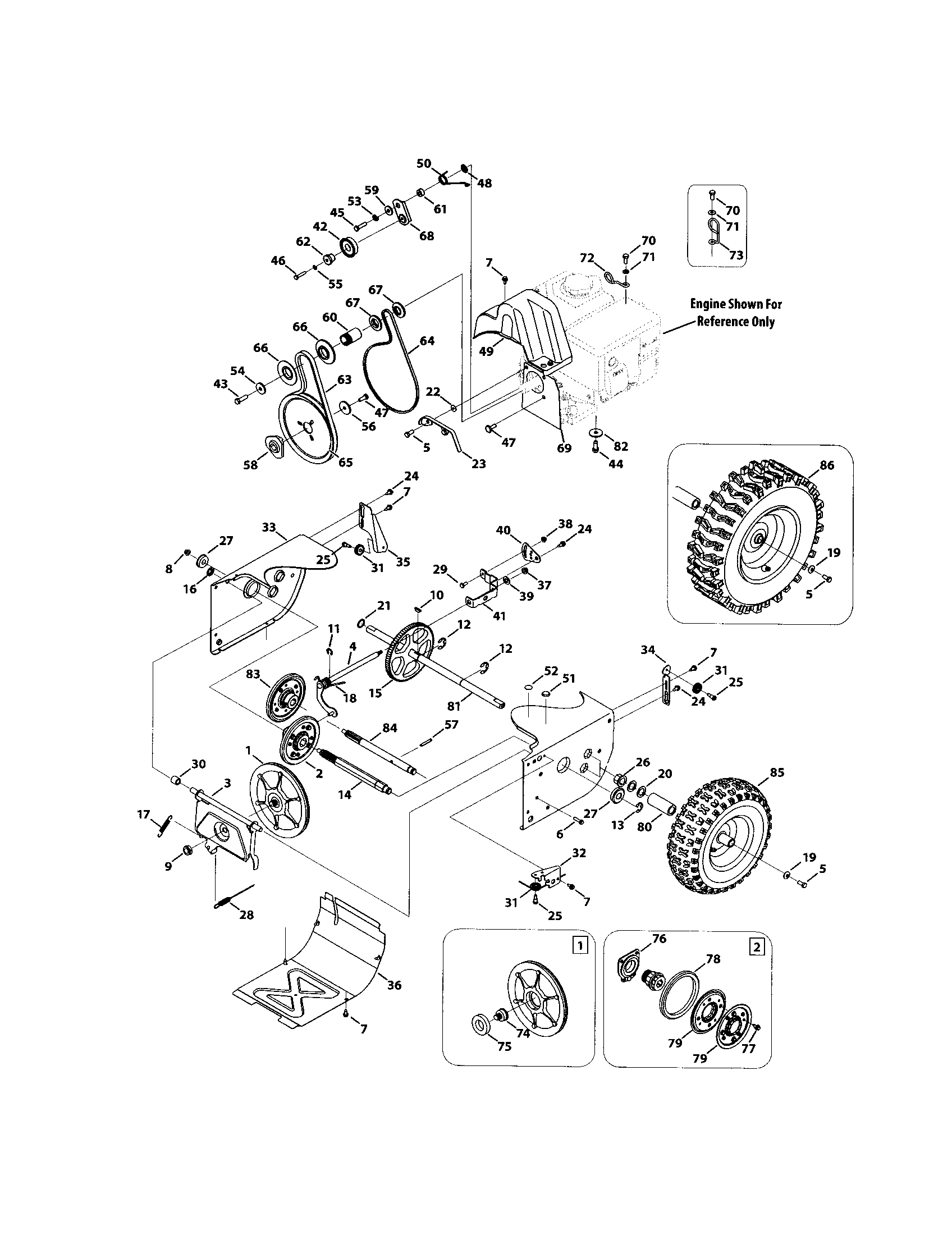 MTD 31AH64EG795 drive system diagram