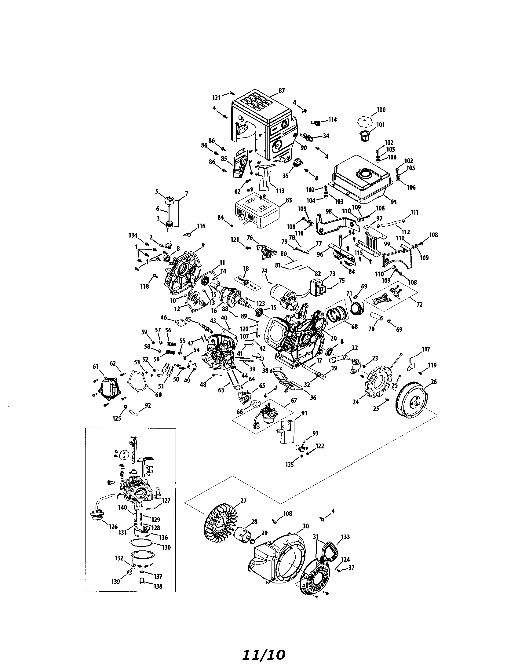 MTD 31AH64EG795 engine diagram