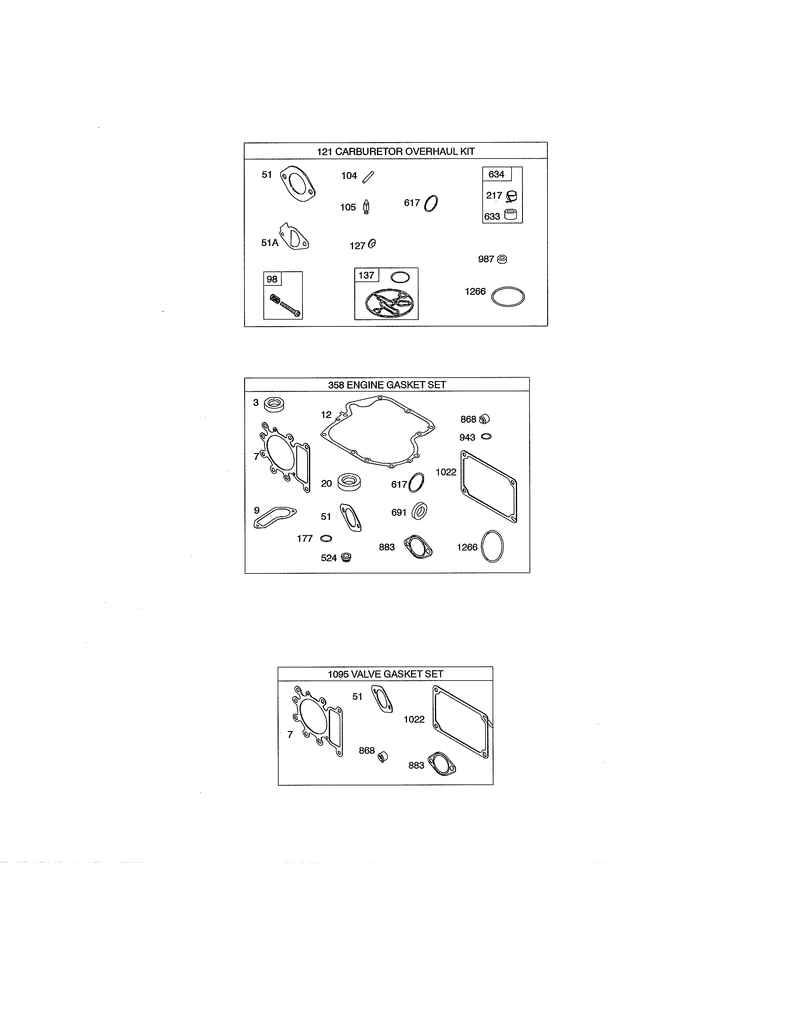 Craftsman 917288510 gasket sets diagram