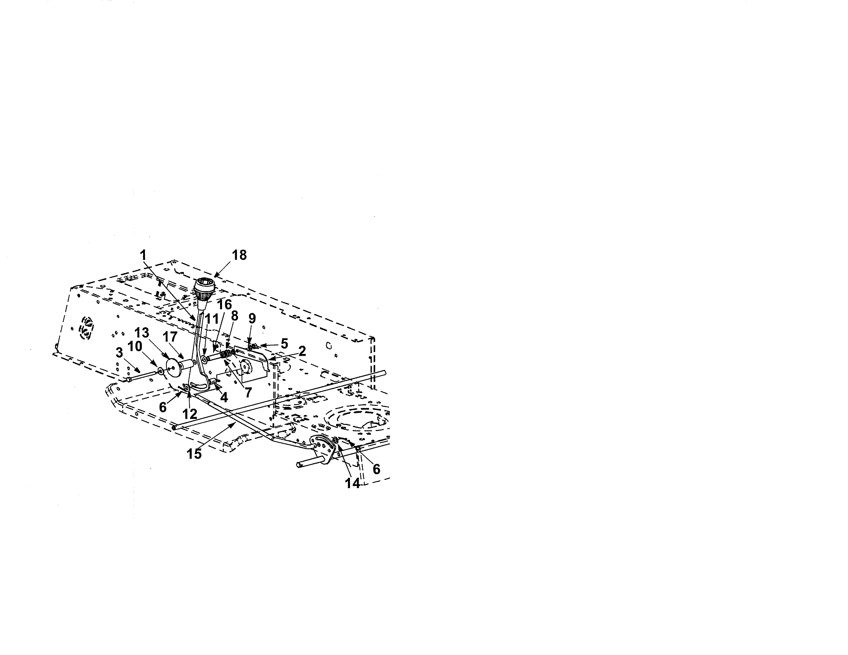 MTD 13A6673G118 speed selector lever diagram
