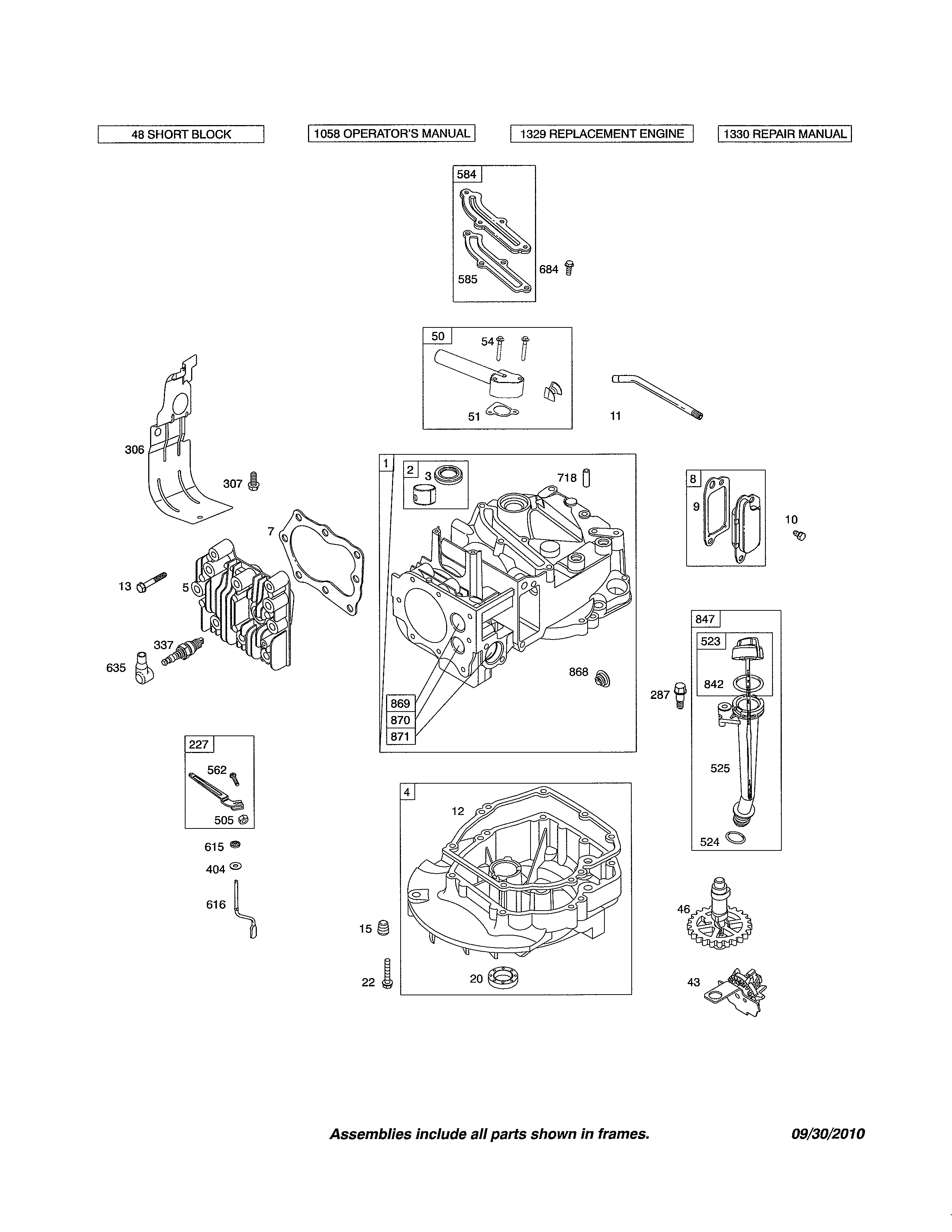 Snapper 7800707 cylinder/sump diagram