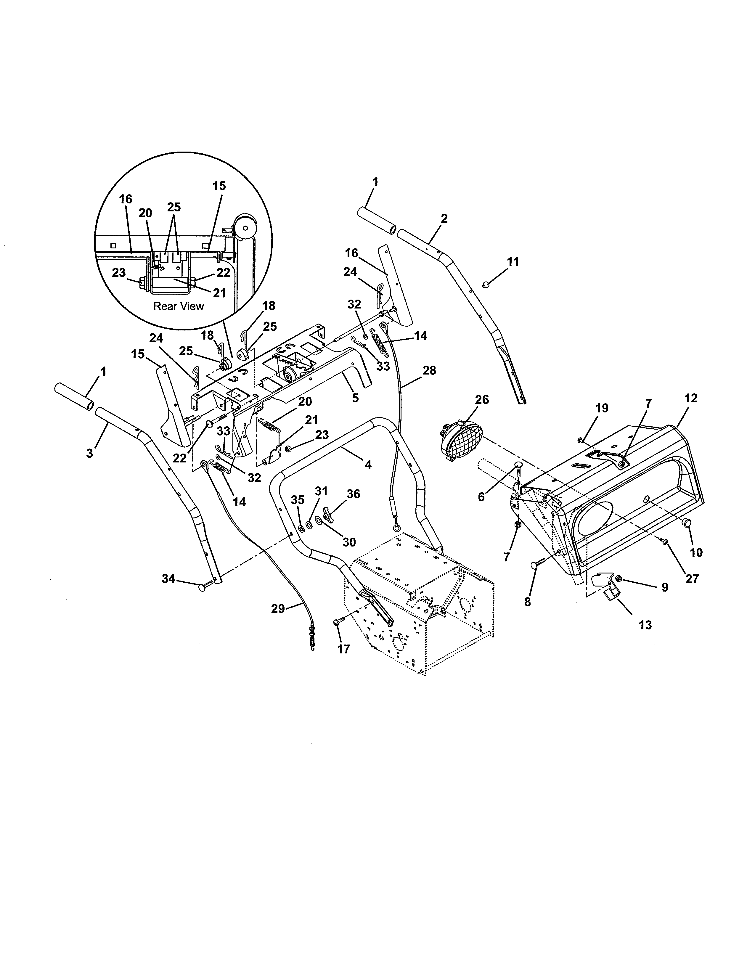 Ariens 93210400 (101-999999) handlebars/controls diagram