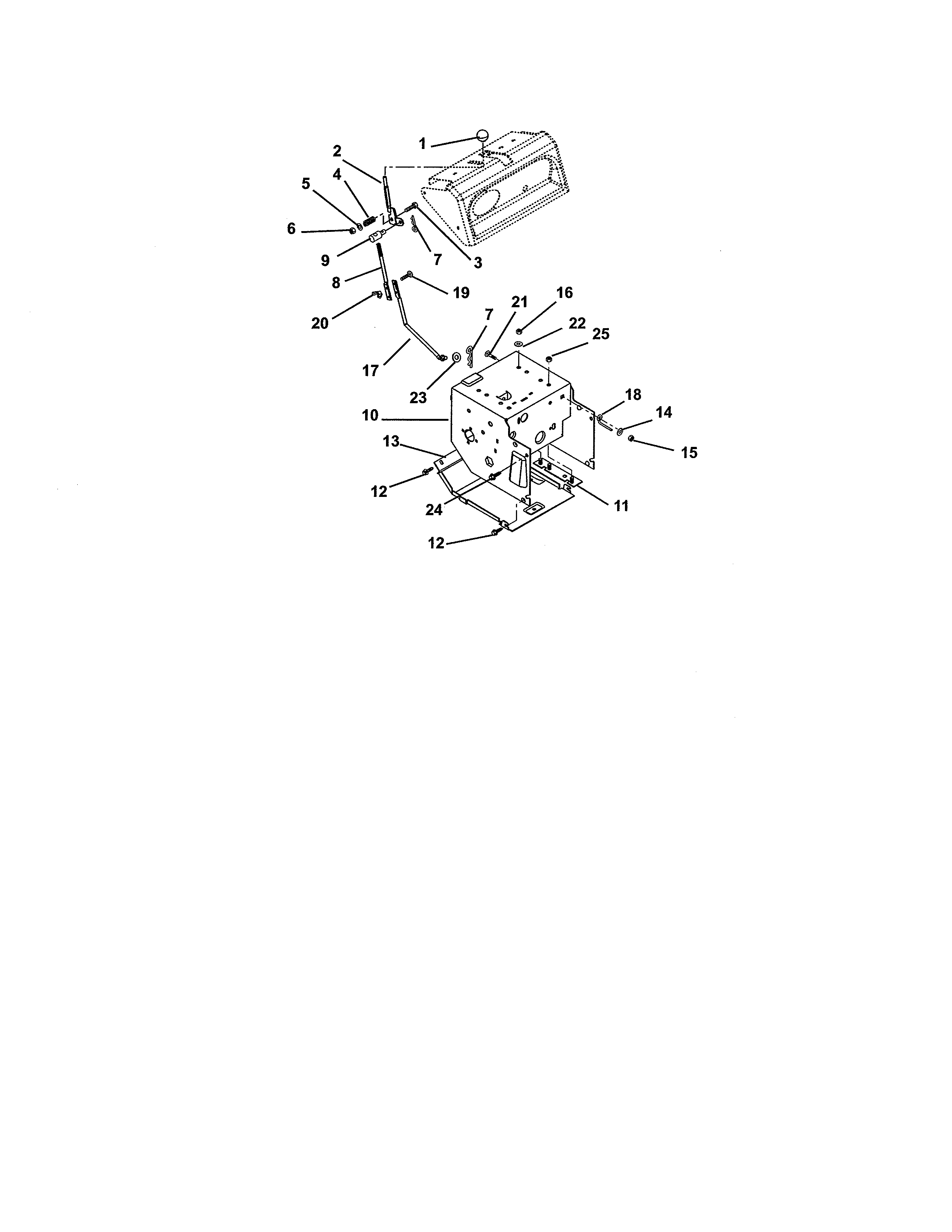 Ariens 93210400 (101-999999) speed selector/frame diagram