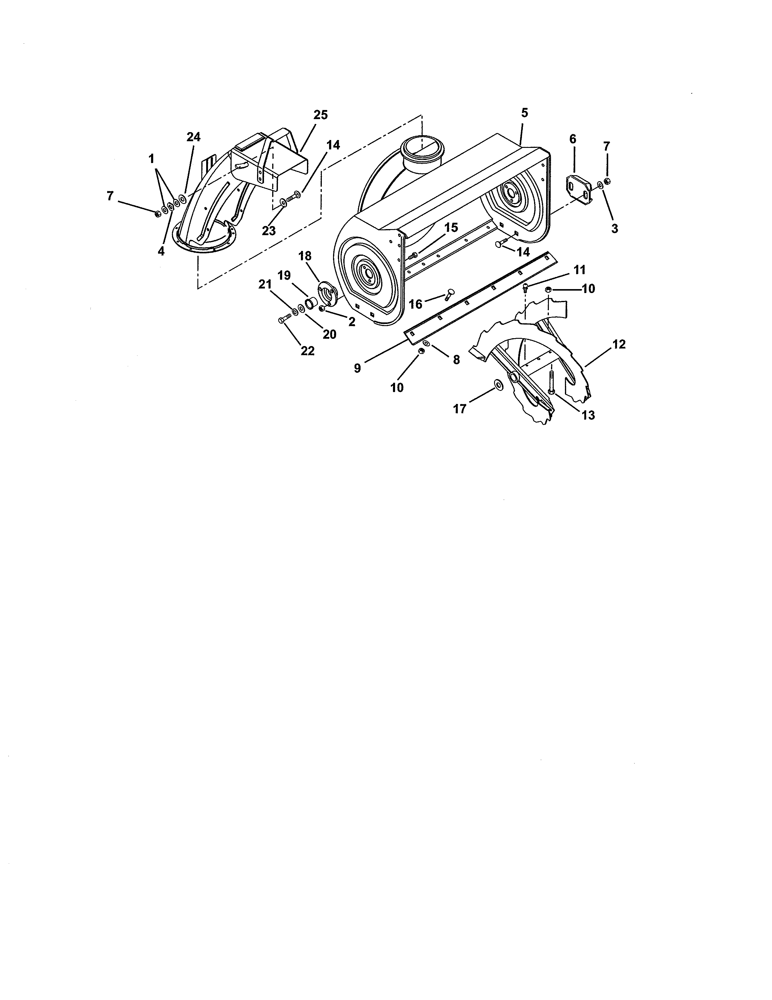 Ariens 93210400 (101-999999) auger/chute diagram