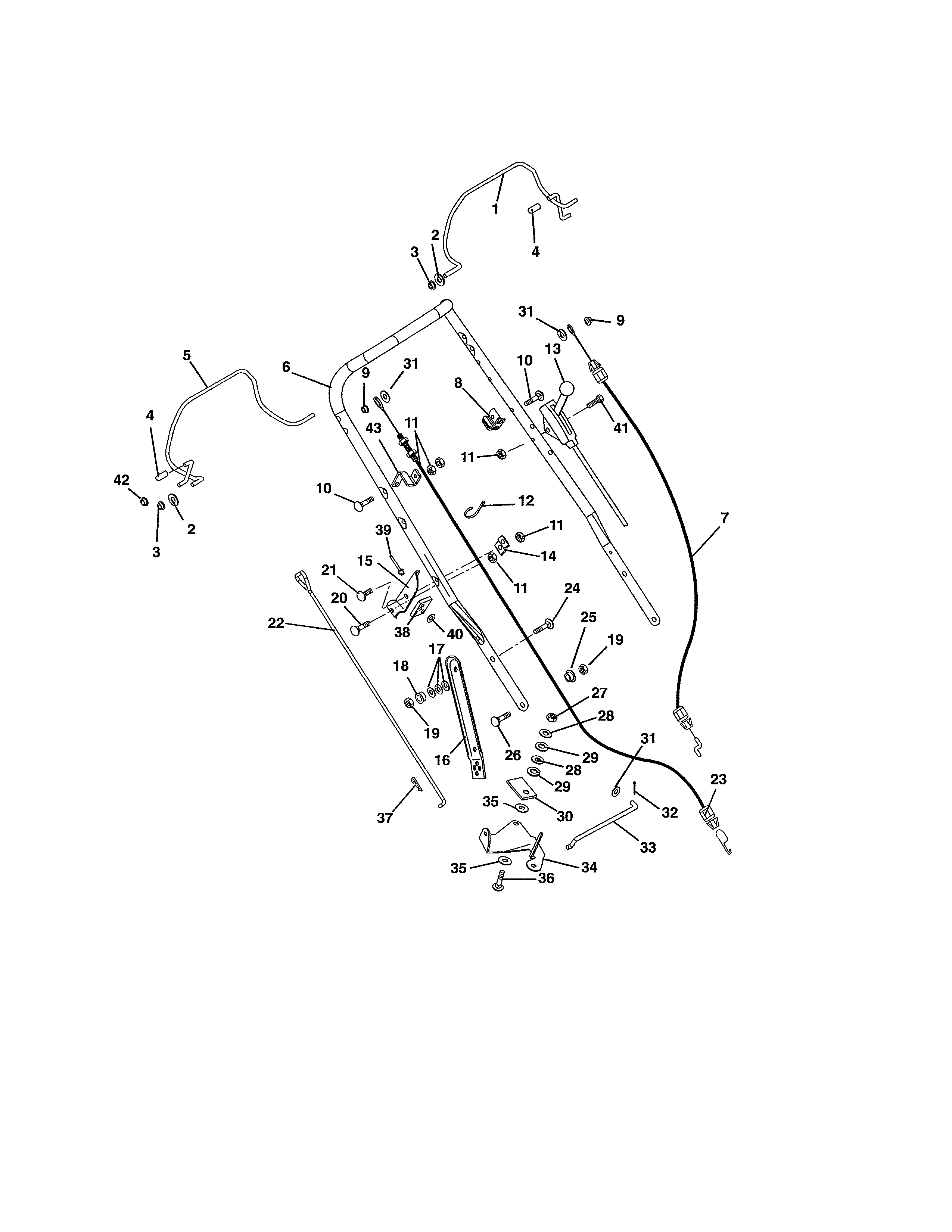 Ariens 91118300 (101-999999) handlebar/controls diagram