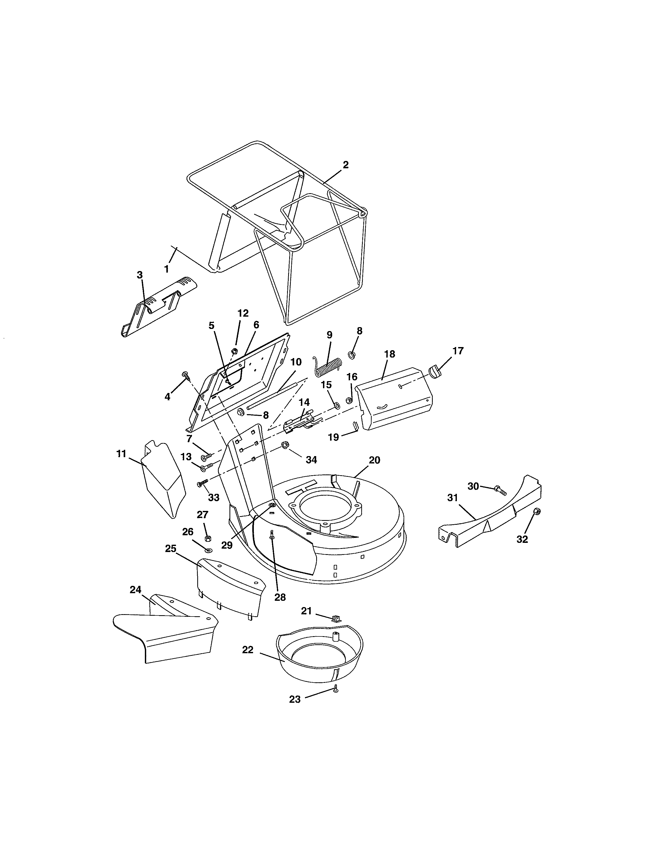 Ariens 91118300 (101-999999) mower pan/bag diagram
