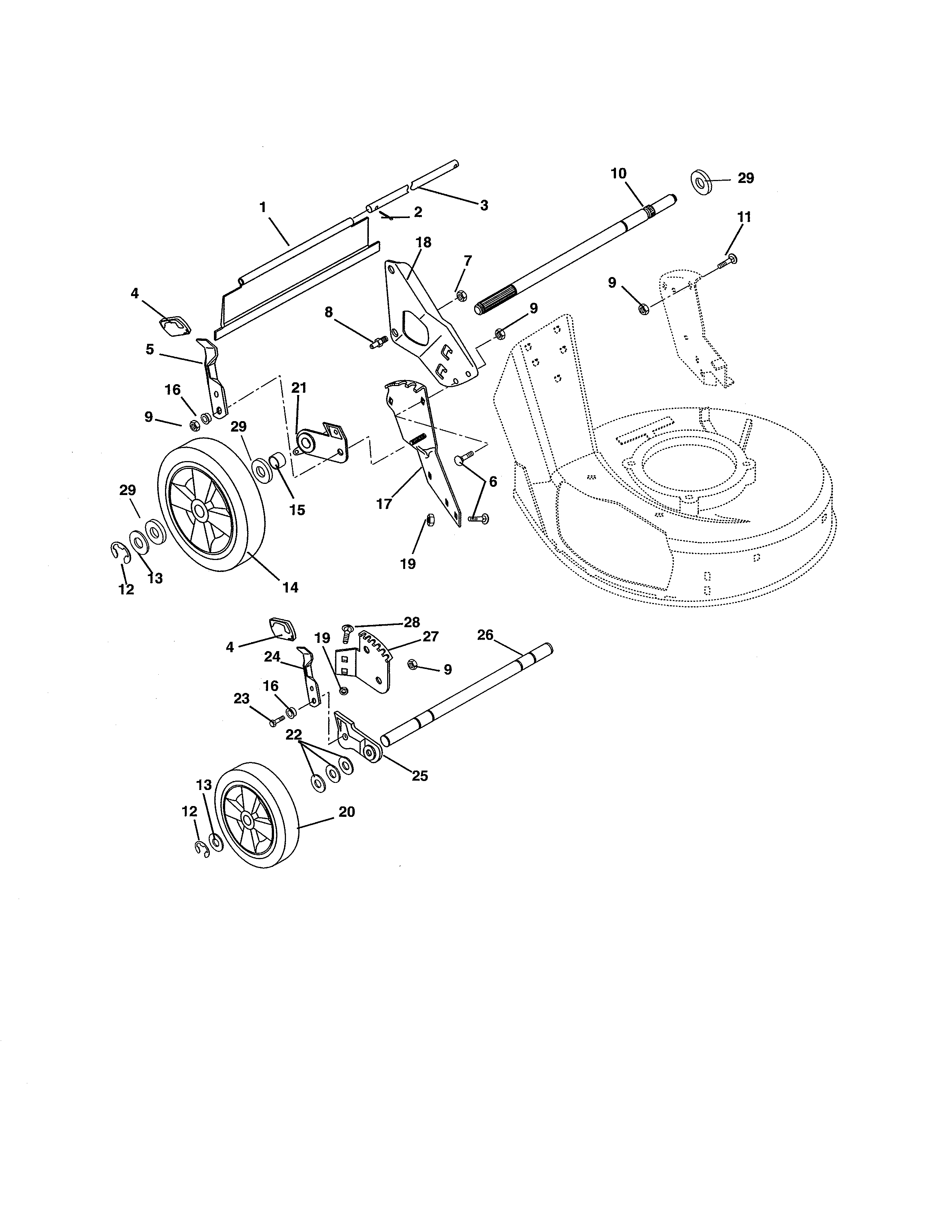 Ariens 91118300 (101-999999) wheels/adjusters diagram