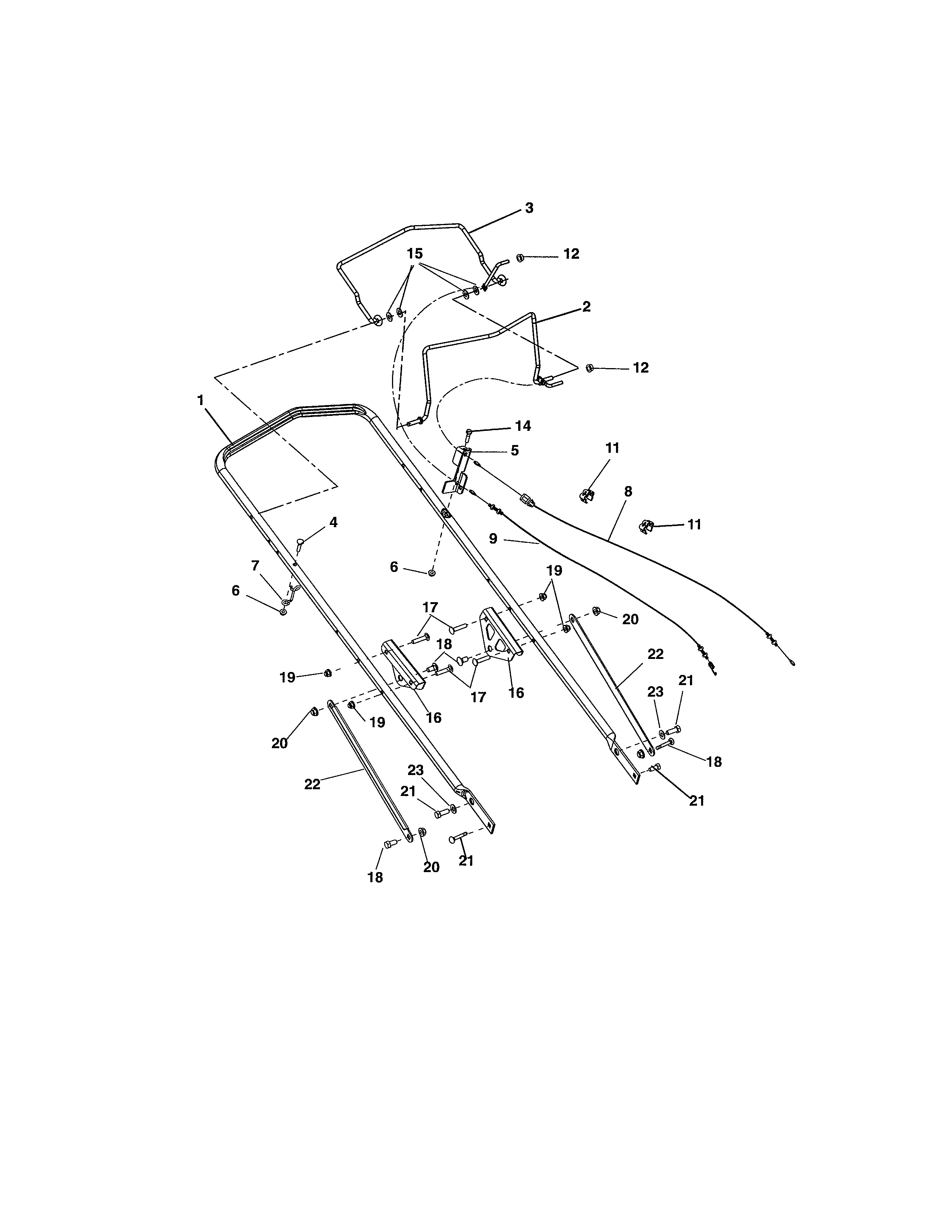 Ariens 91127100 (101-999999) handlebar/controls diagram