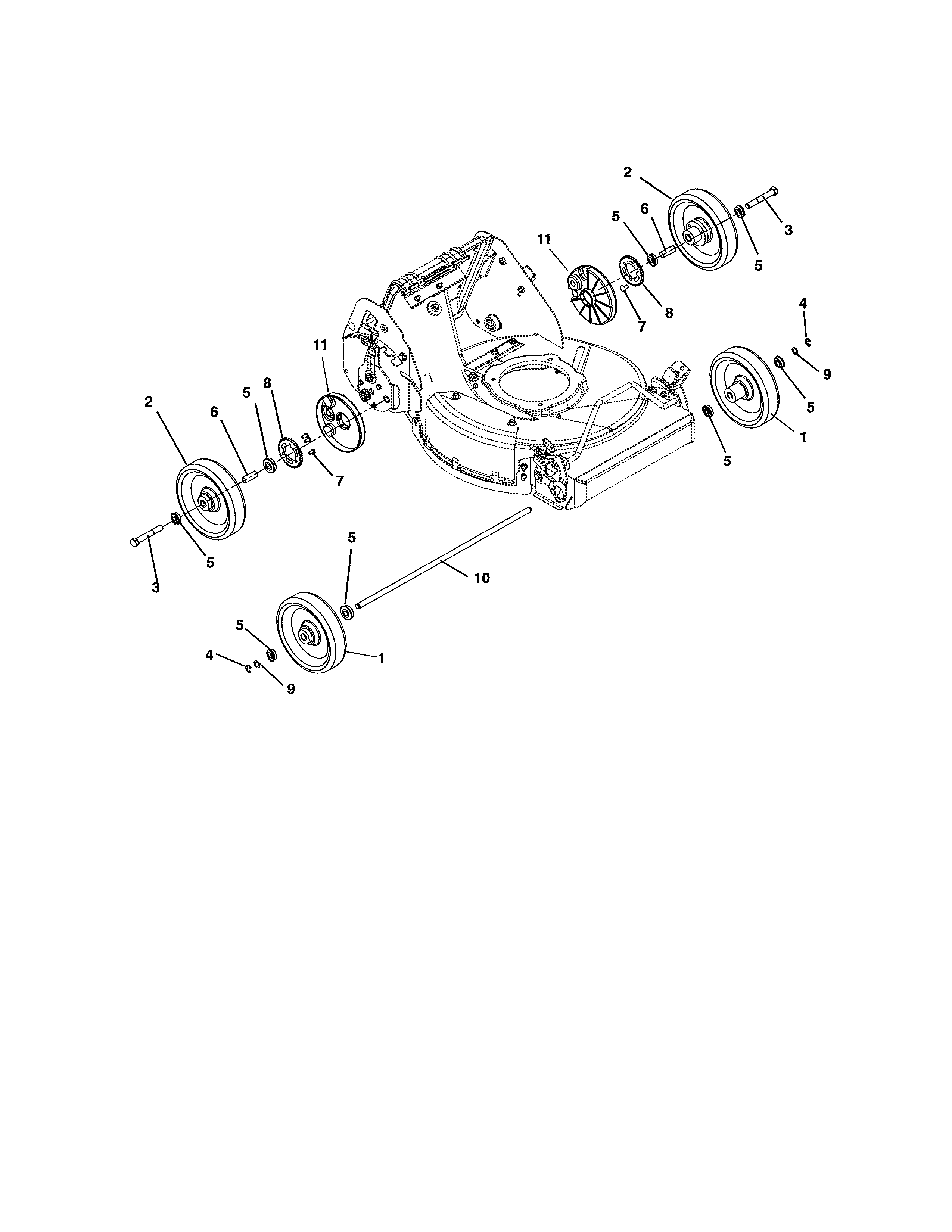 Ariens 91127100 (101-999999) wheels diagram