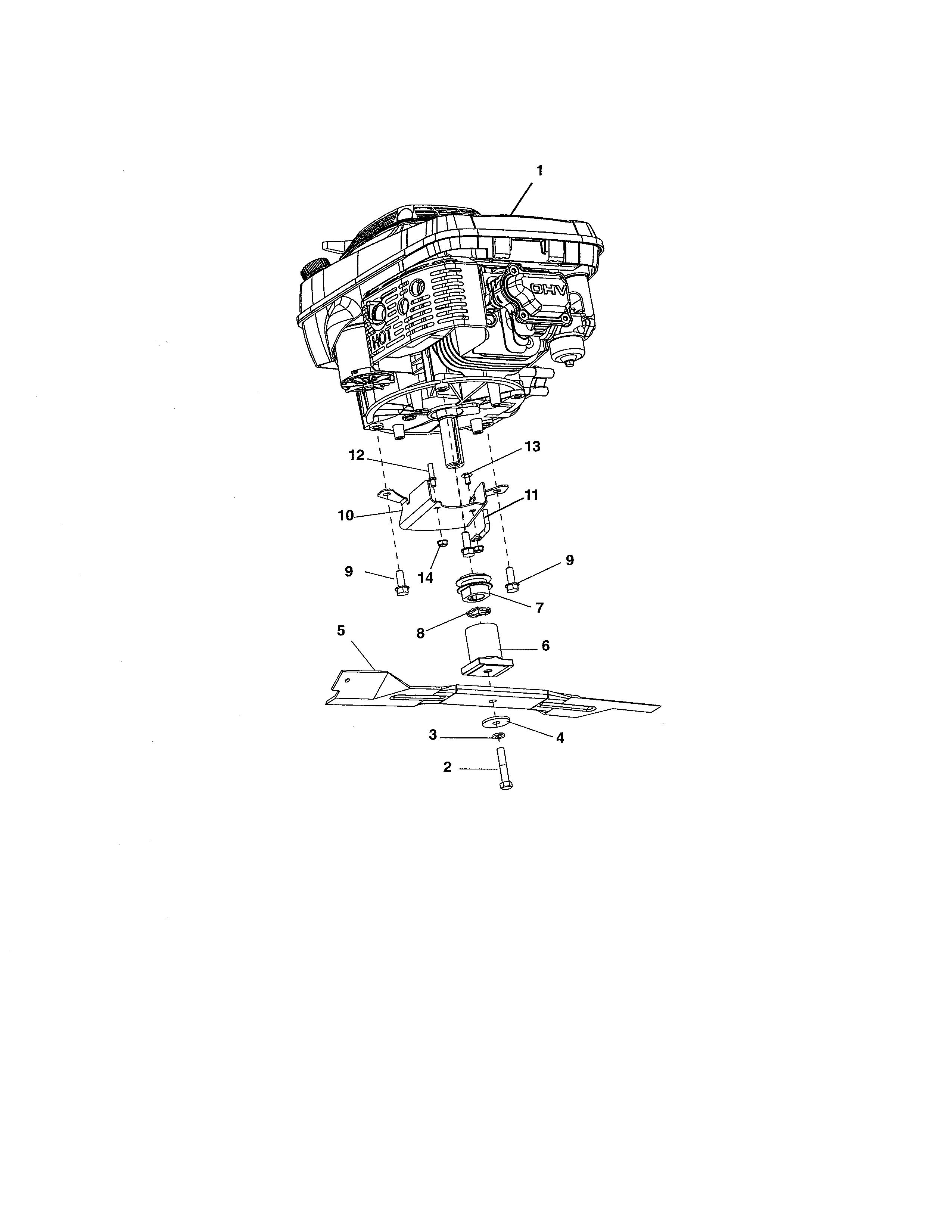 Ariens 91127100 (101-999999) engine/blade/belt diagram