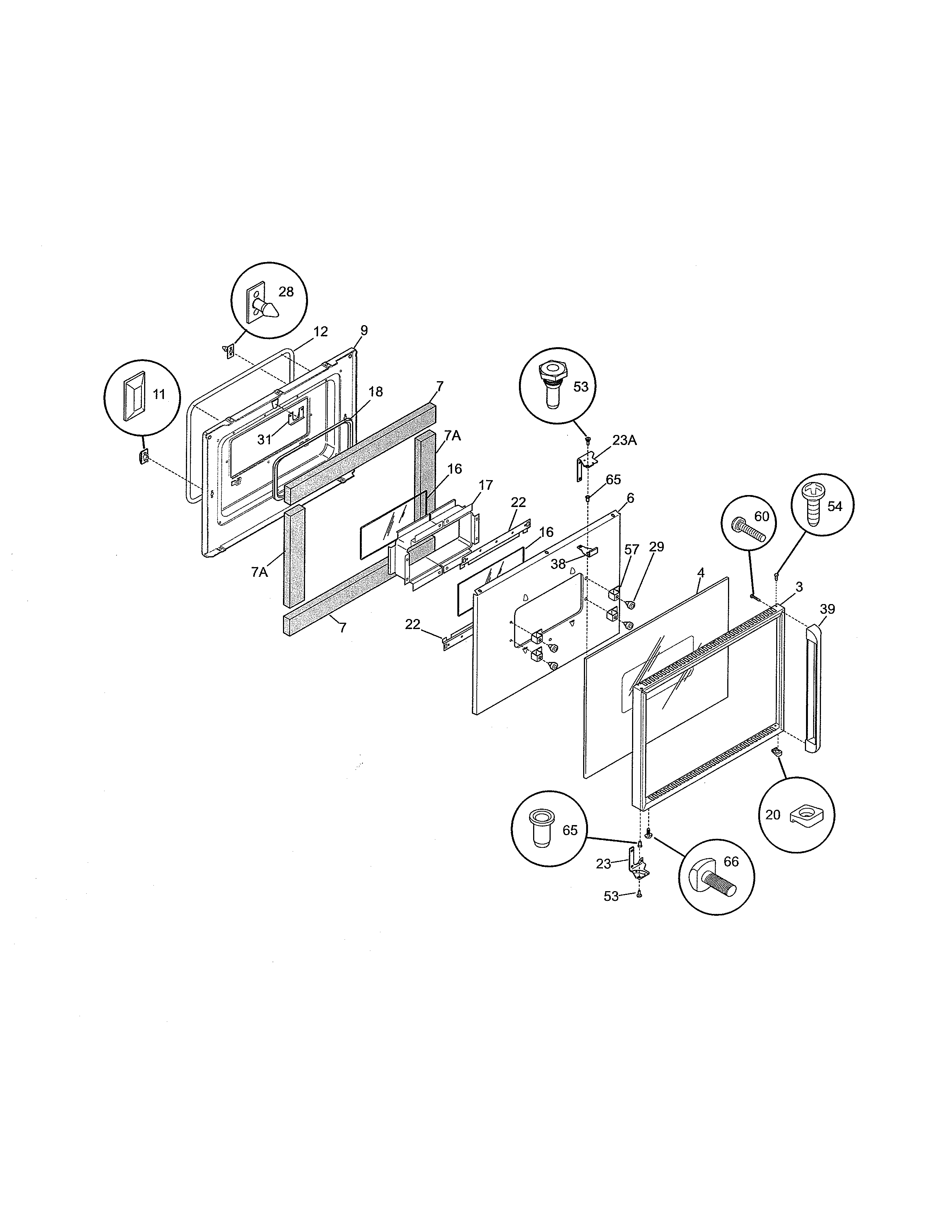 Frigidaire CGEB27Z7HS1 door diagram