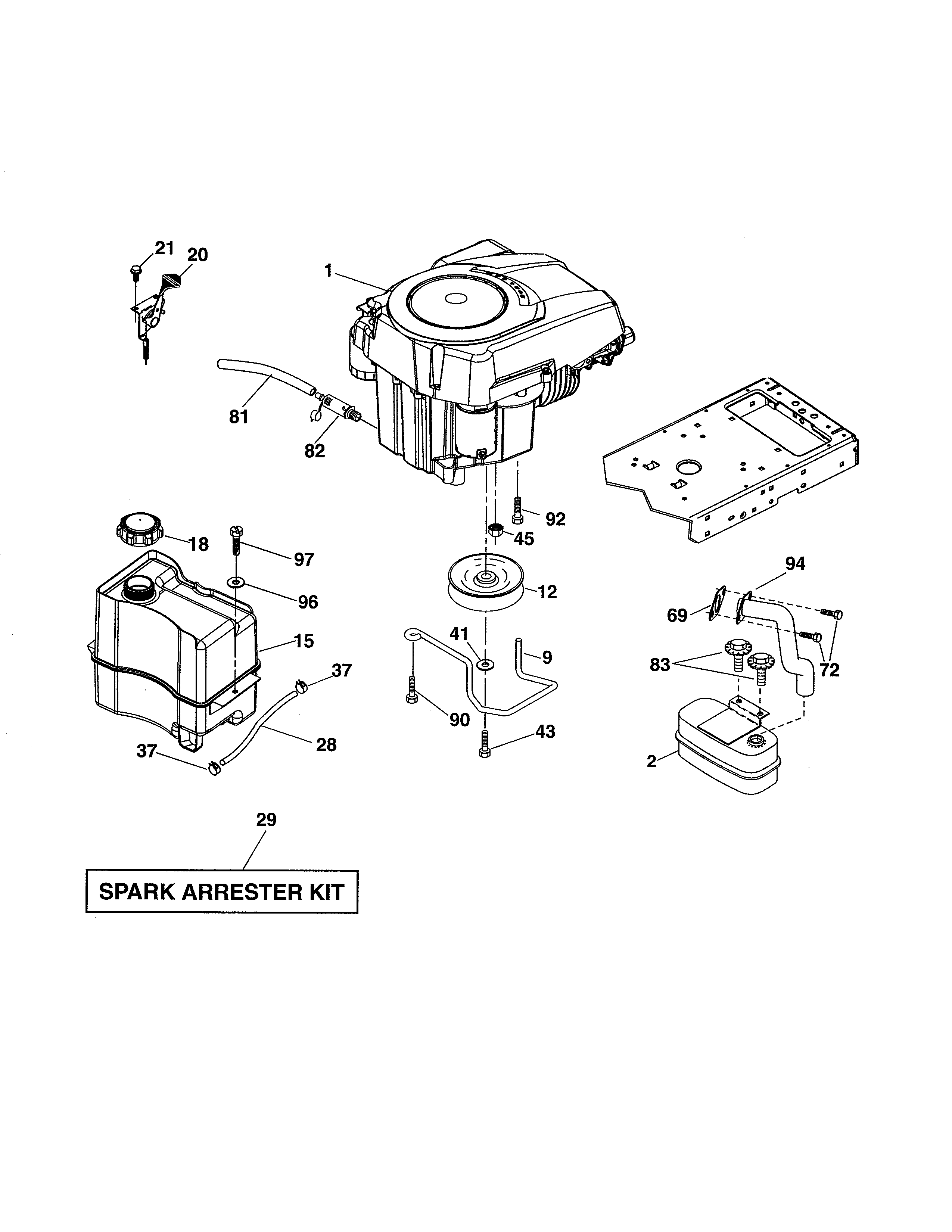 Ariens 96046000100 engine diagram