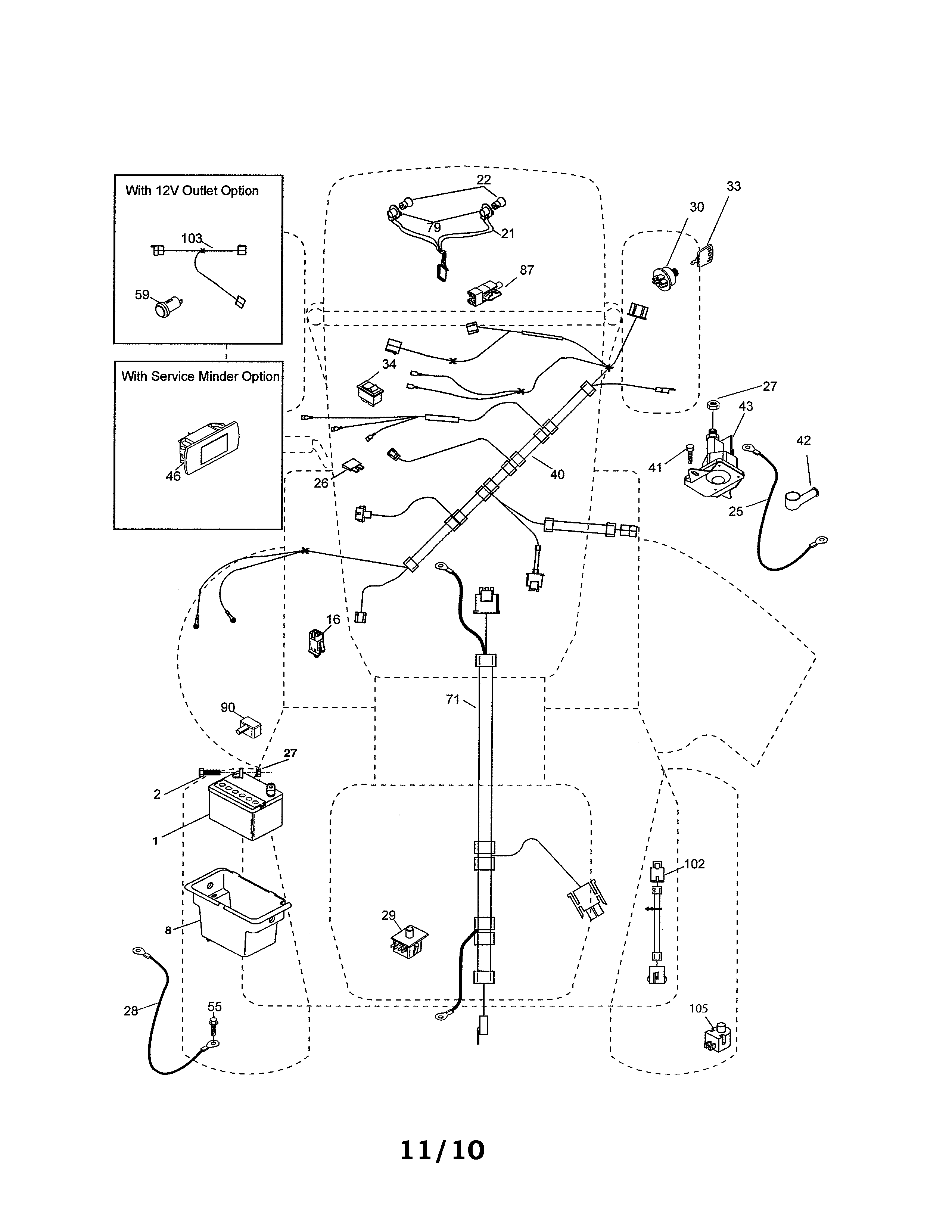 Ariens A19BA42 (96046001001) electrical diagram