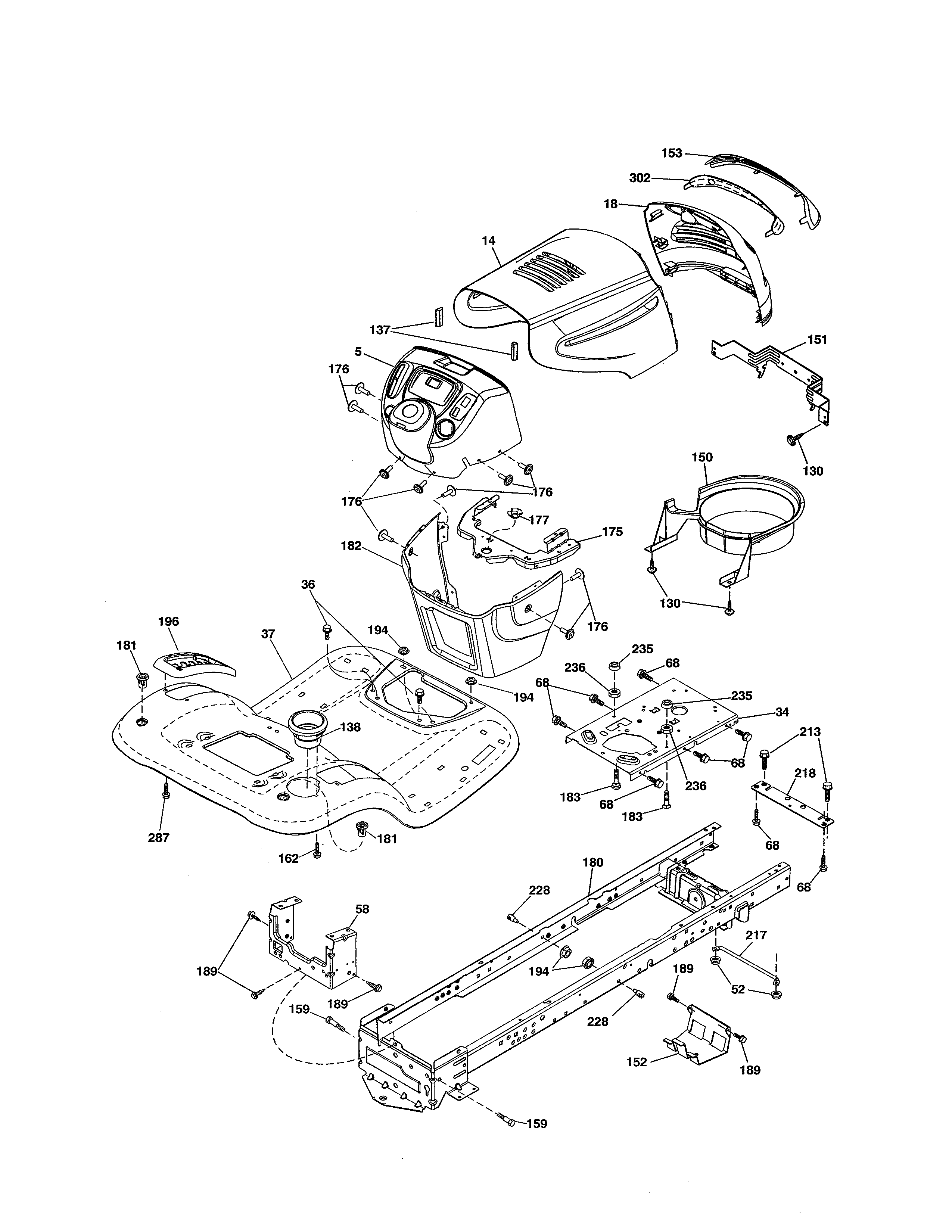Ariens A19BA42 (96046001001) chassis diagram