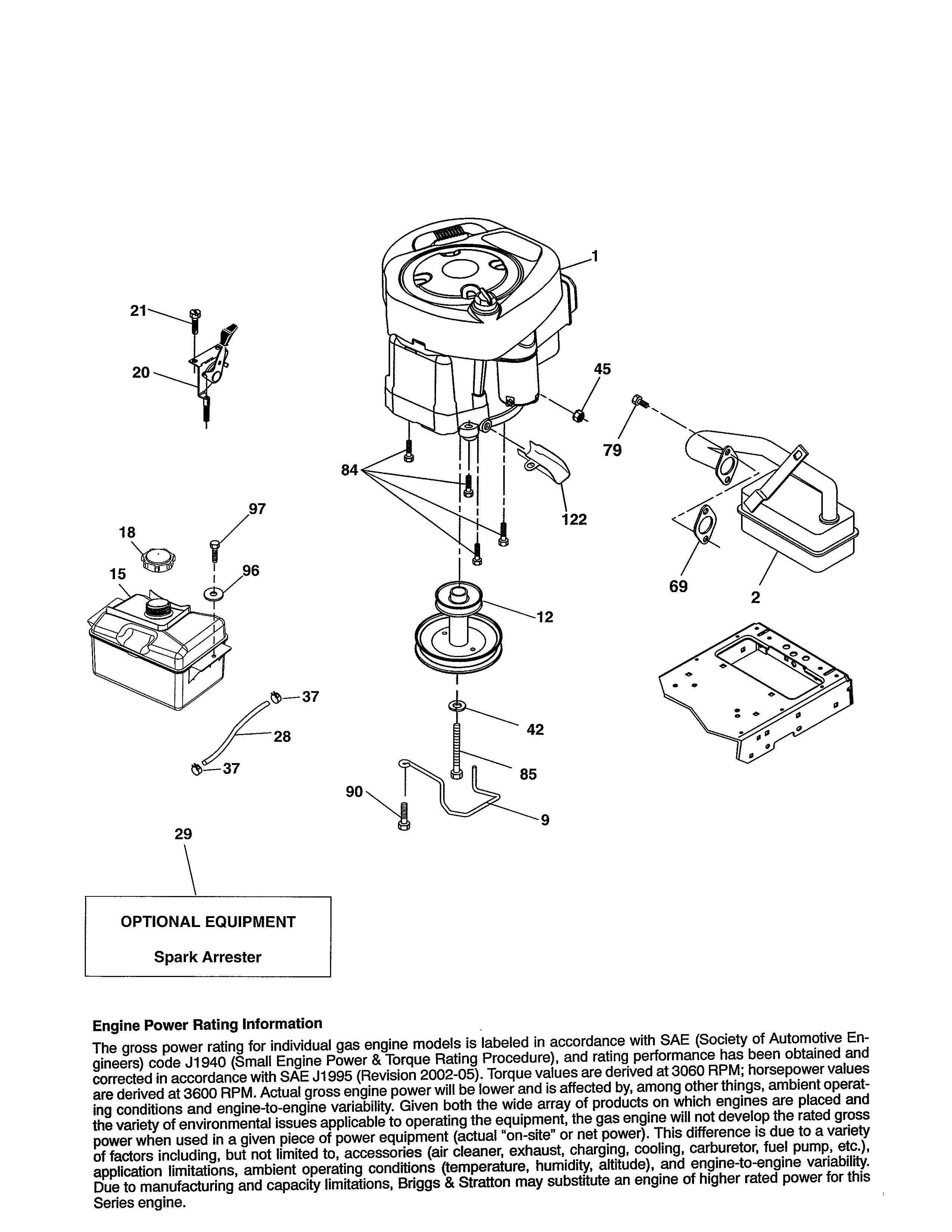 Ariens A19BA42 (96046001001) engine diagram