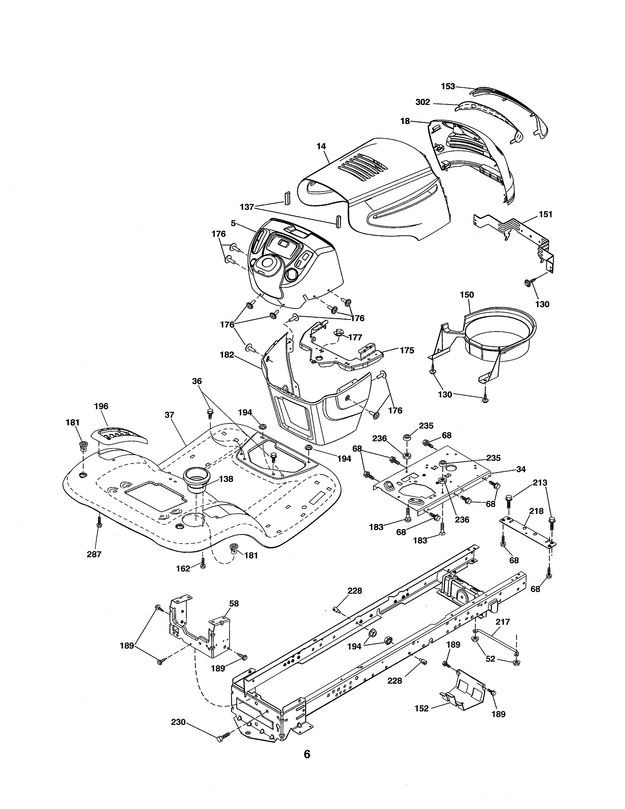 Ariens 93603800 chassis diagram