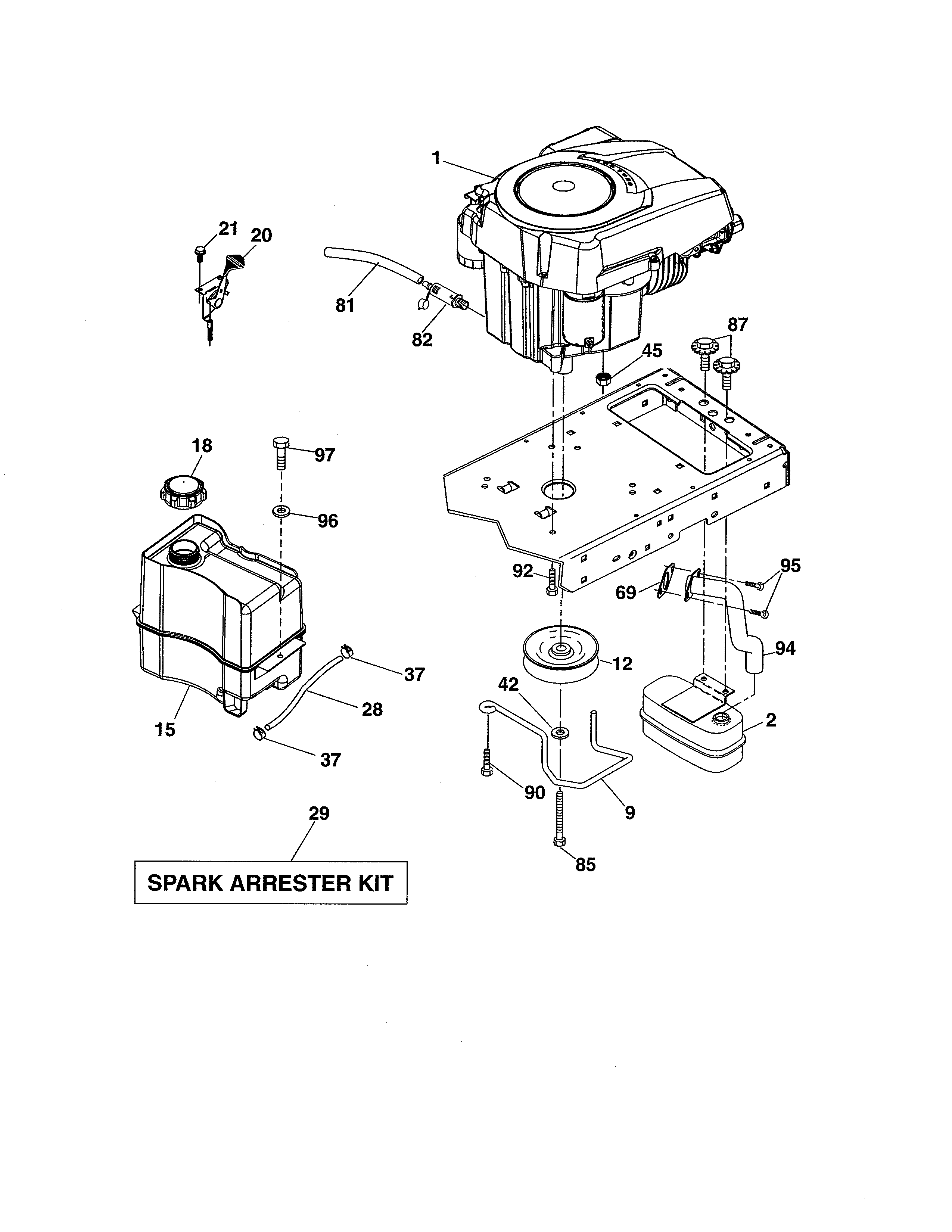 Ariens 93603800 engine diagram