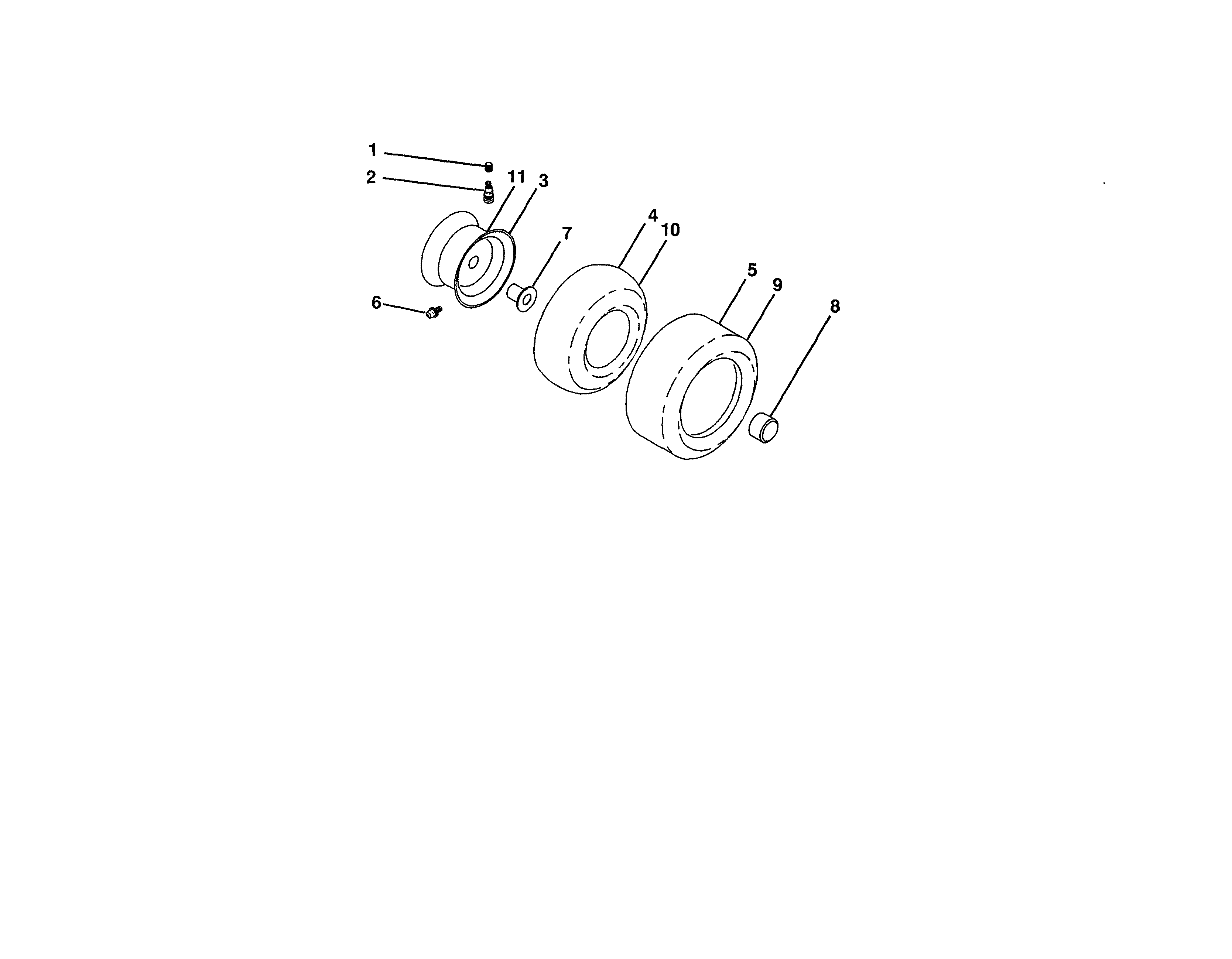 Ariens 93603800 wheels and tires diagram