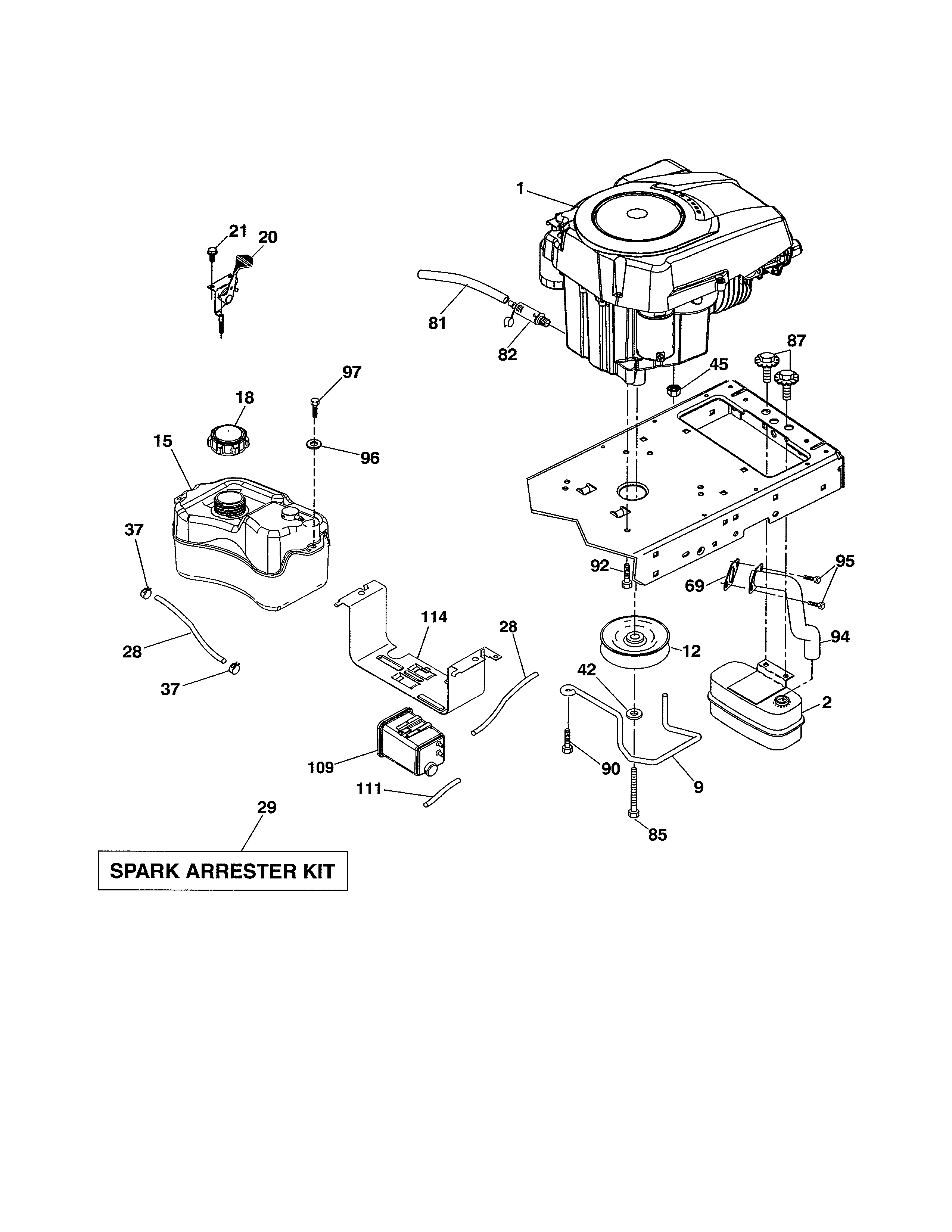 Ariens A19K42 (96046000500) engine diagram