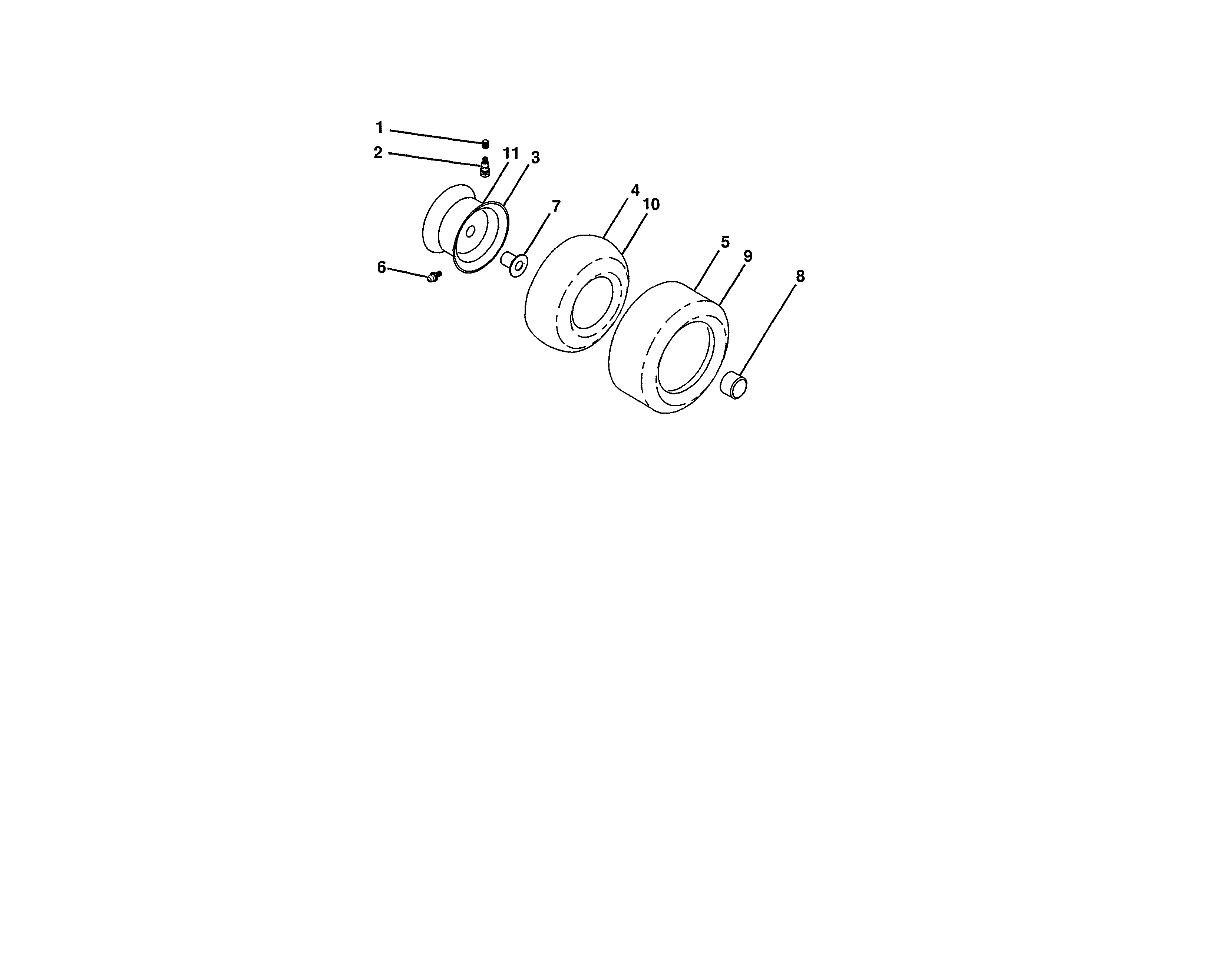 Ariens A19K42 (96046000500) wheels and tires diagram