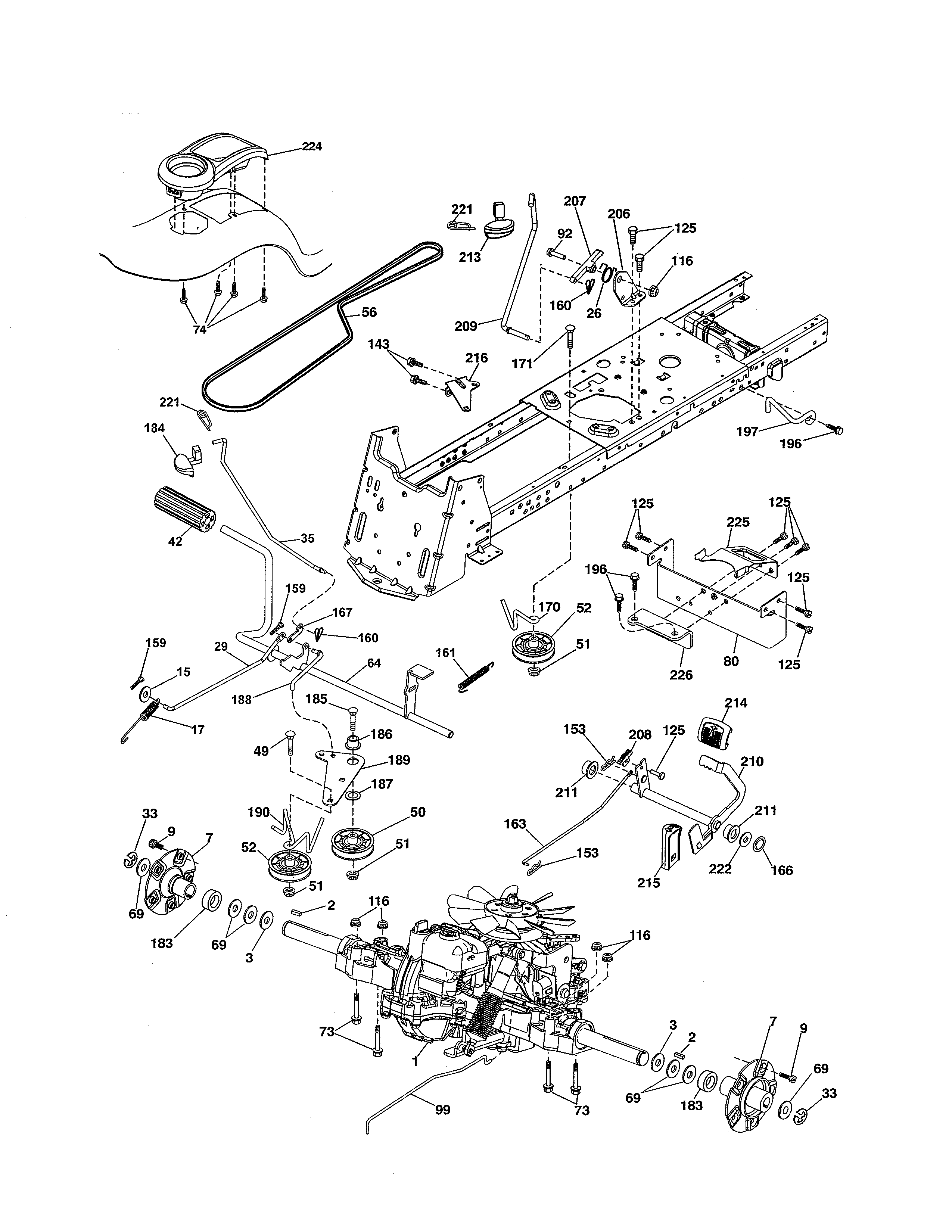 Ariens 93604300 drive diagram