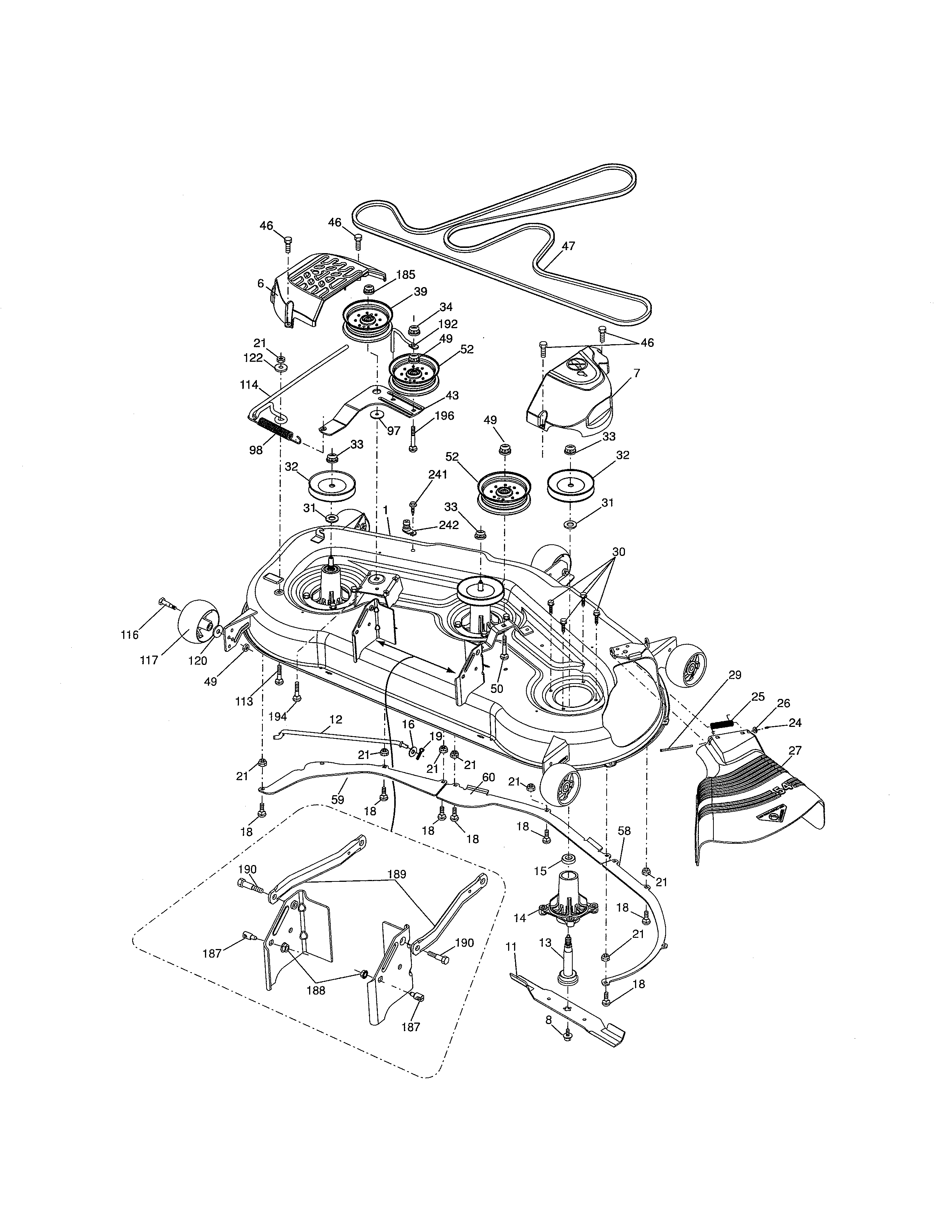 Ariens 93604300 mower deck diagram