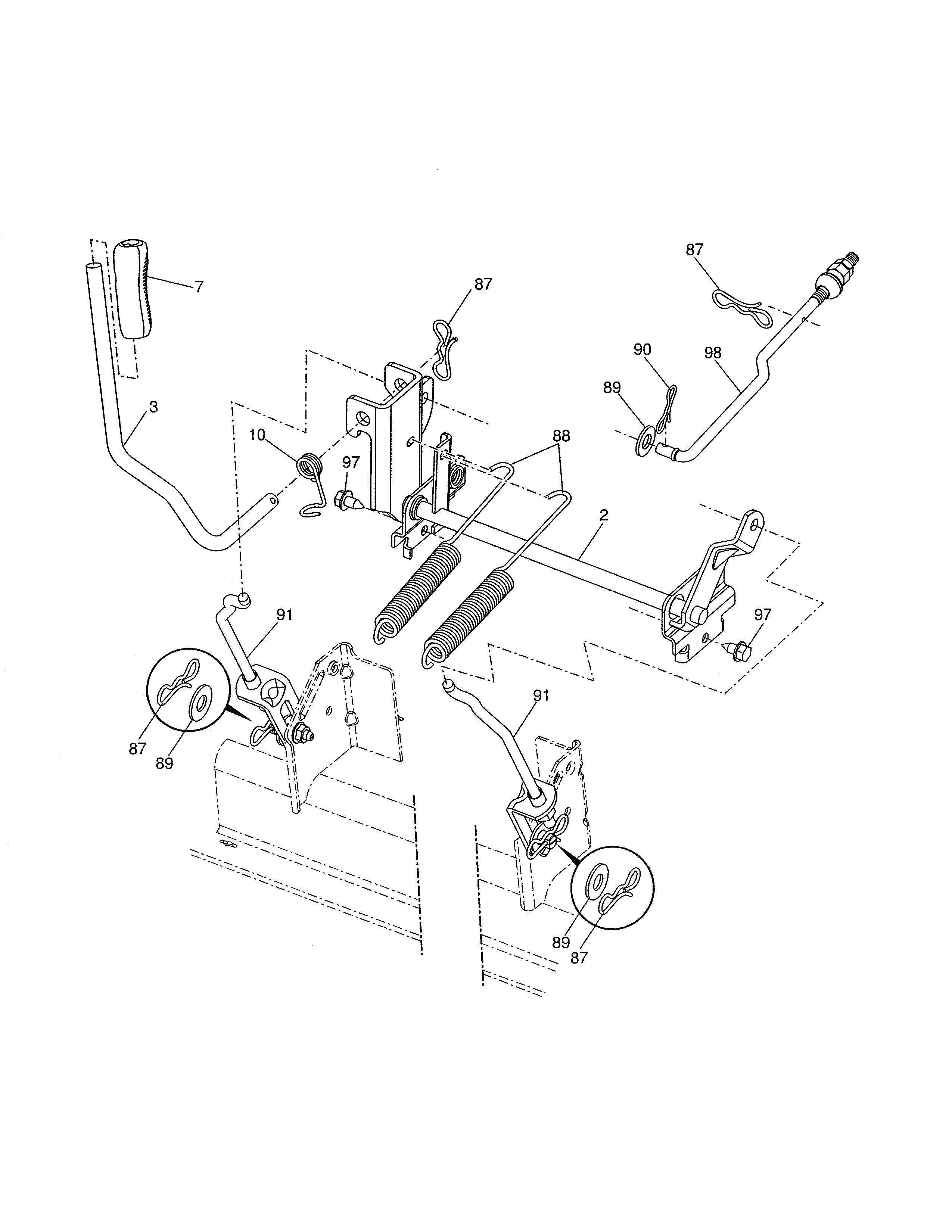 Ariens 93604300 mower lift diagram