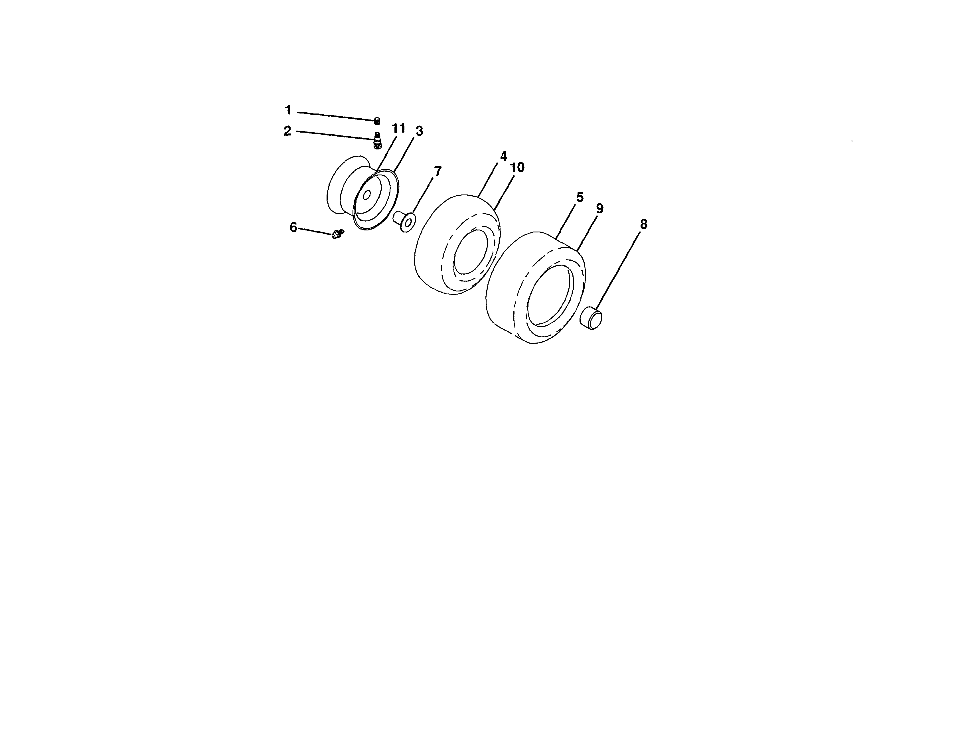 Ariens 93604300 wheels and tires diagram