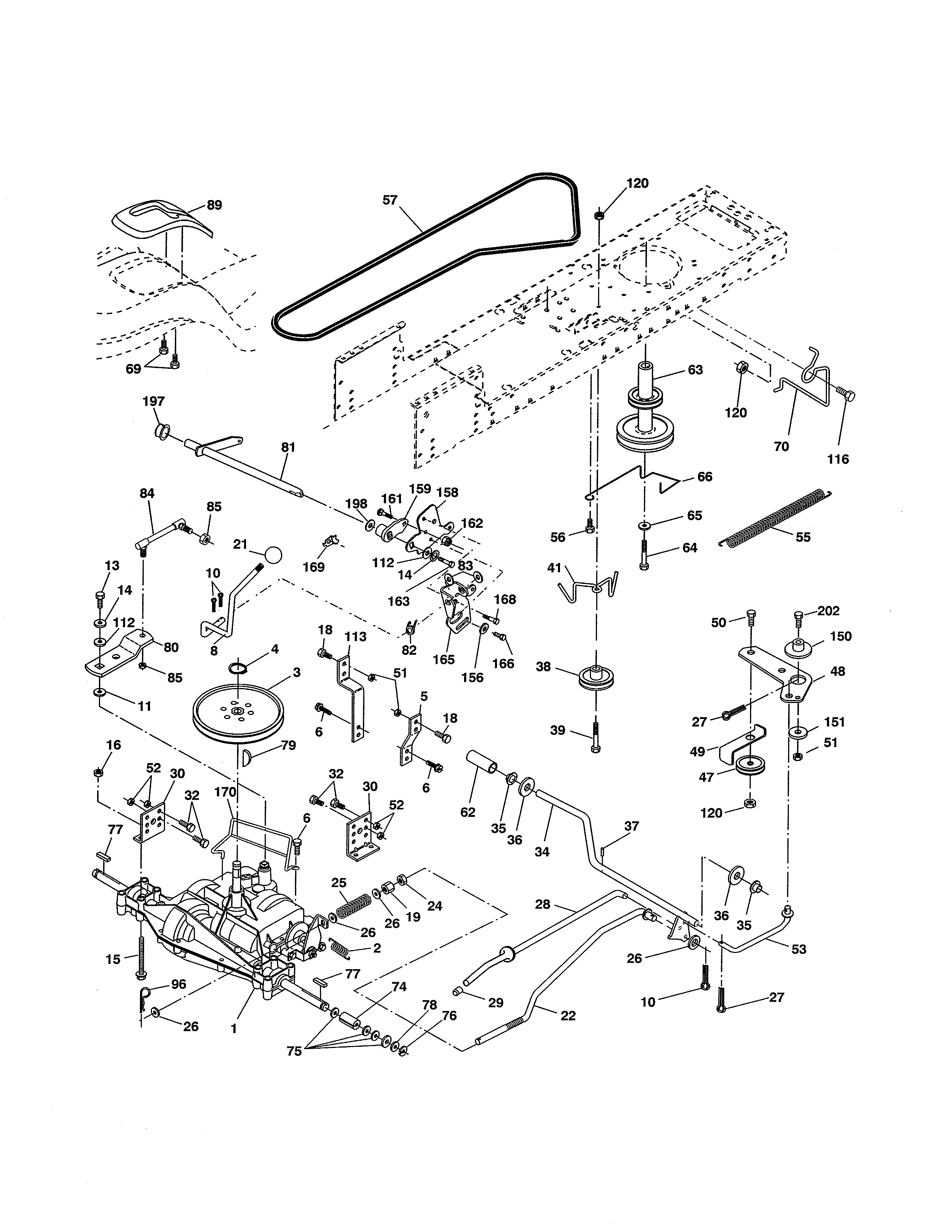 Ariens A175BG42 (96016002102) drive diagram