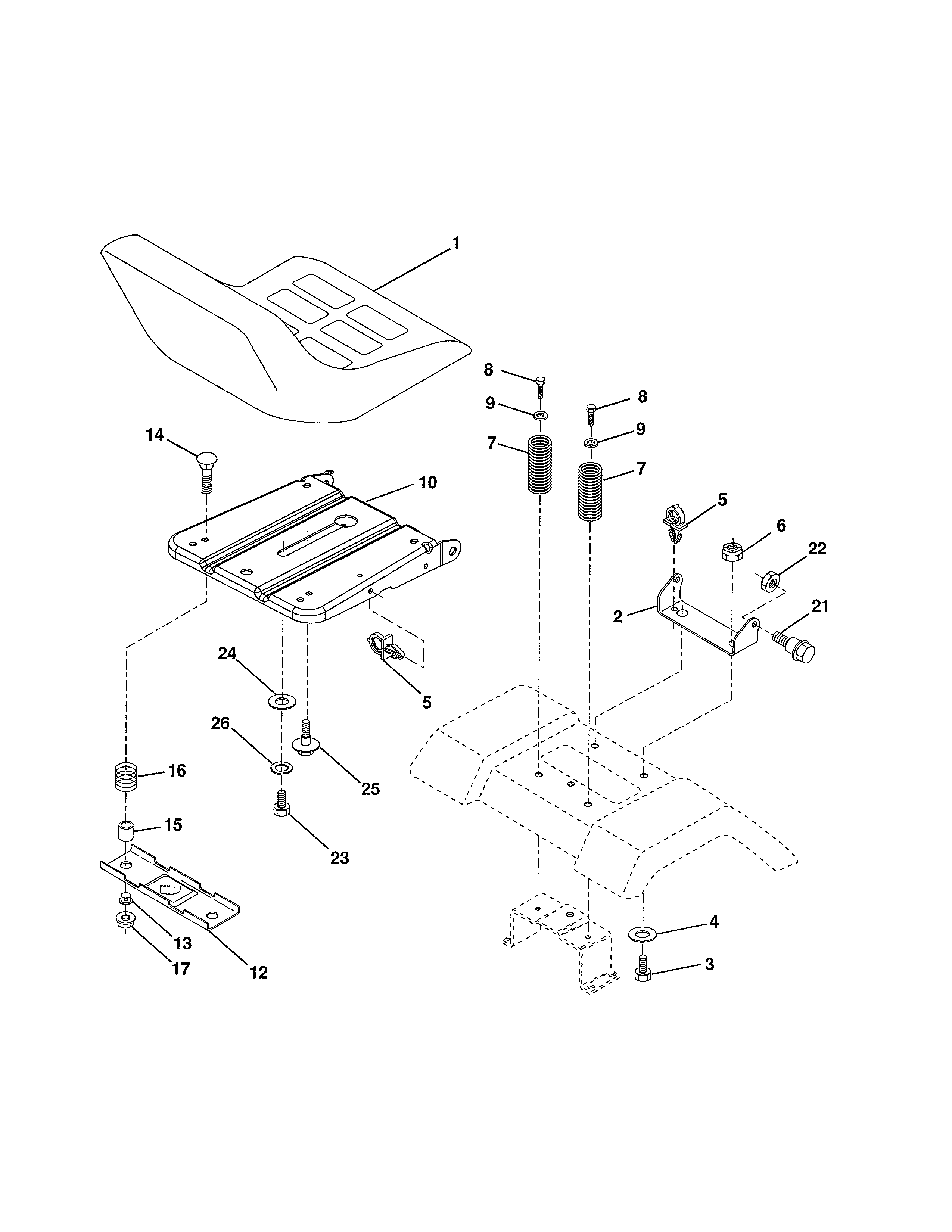 Ariens A175BG42 (96016002102) seat diagram