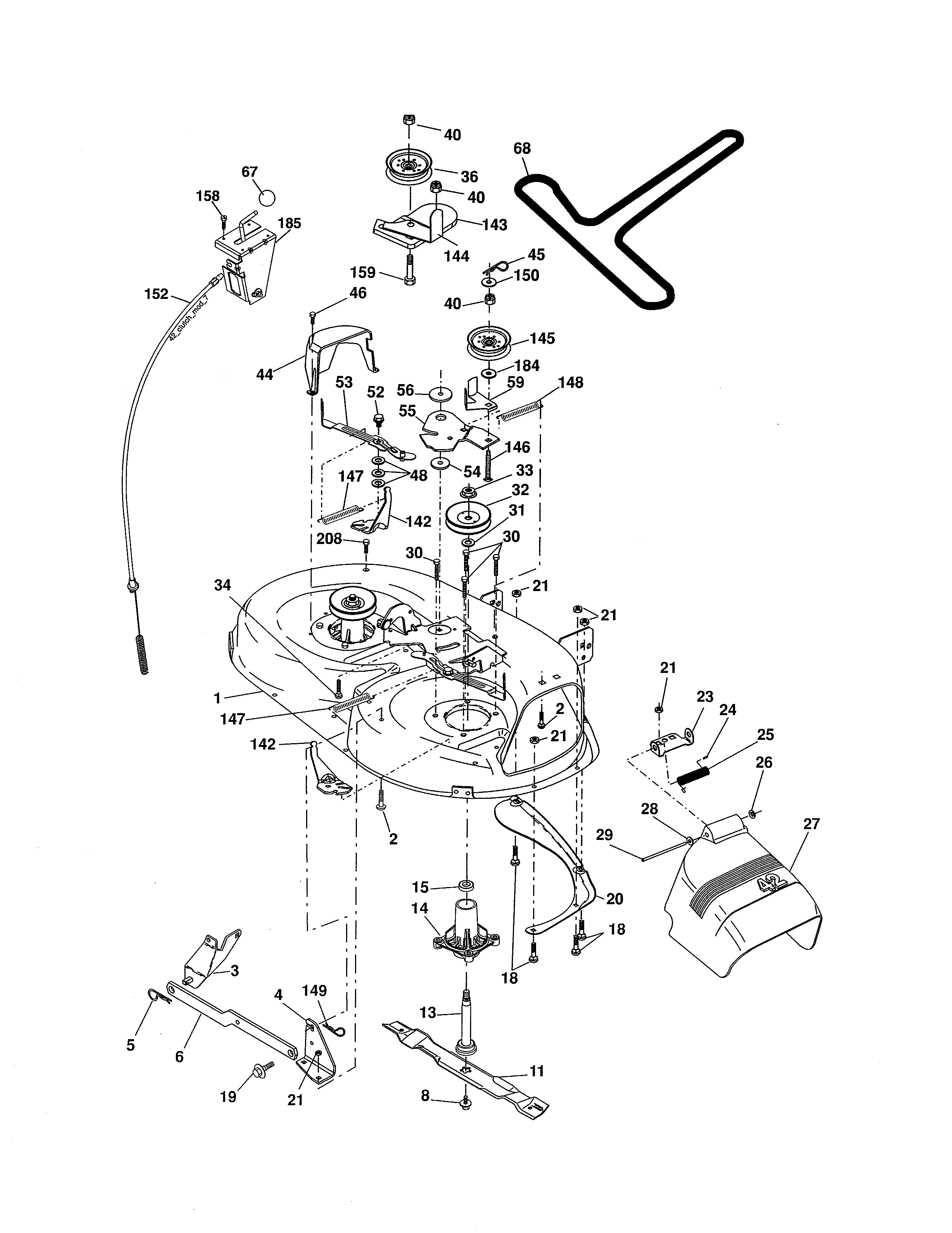 Ariens A175BG42 (96016002102) mower deck diagram