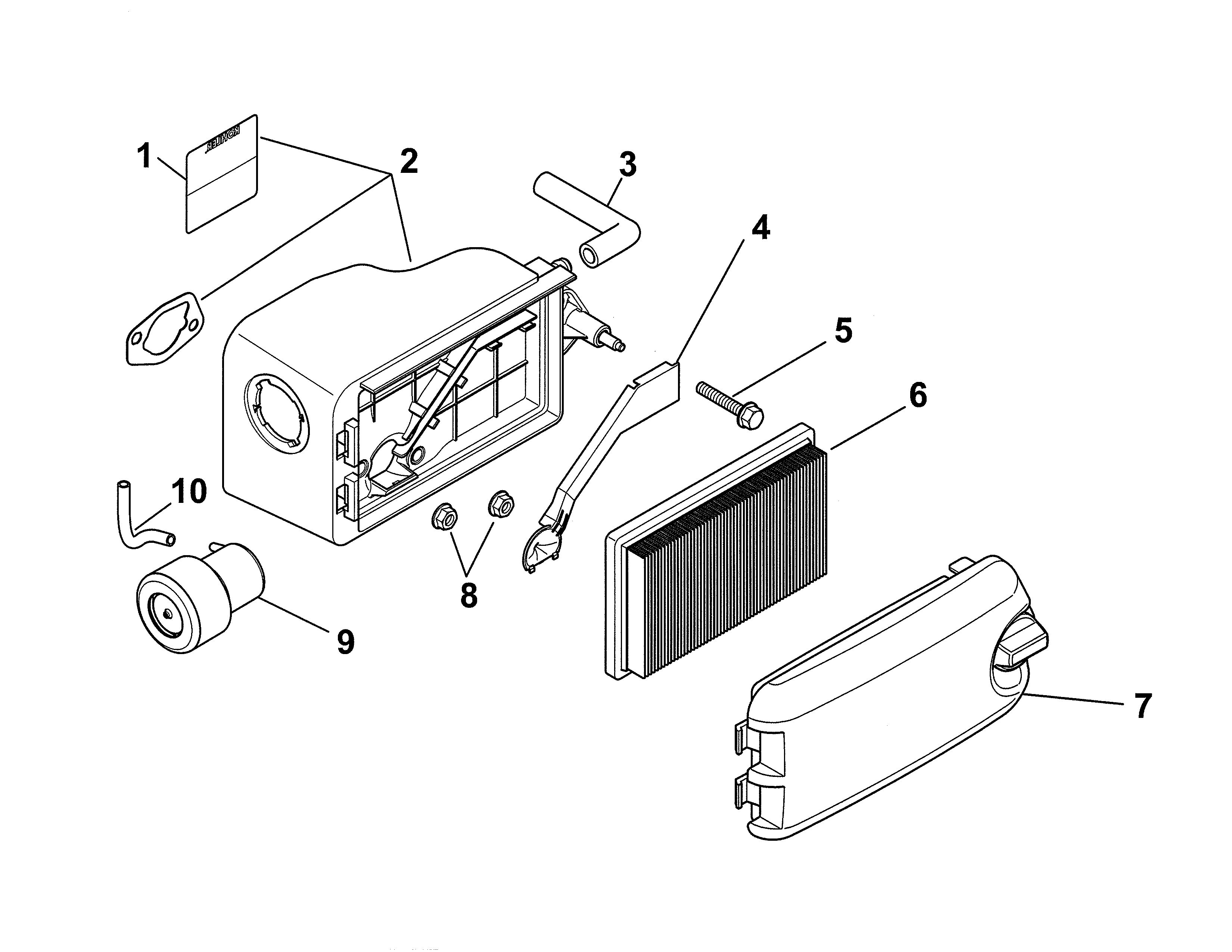 Ariens 96146000500 air intake/filtration diagram
