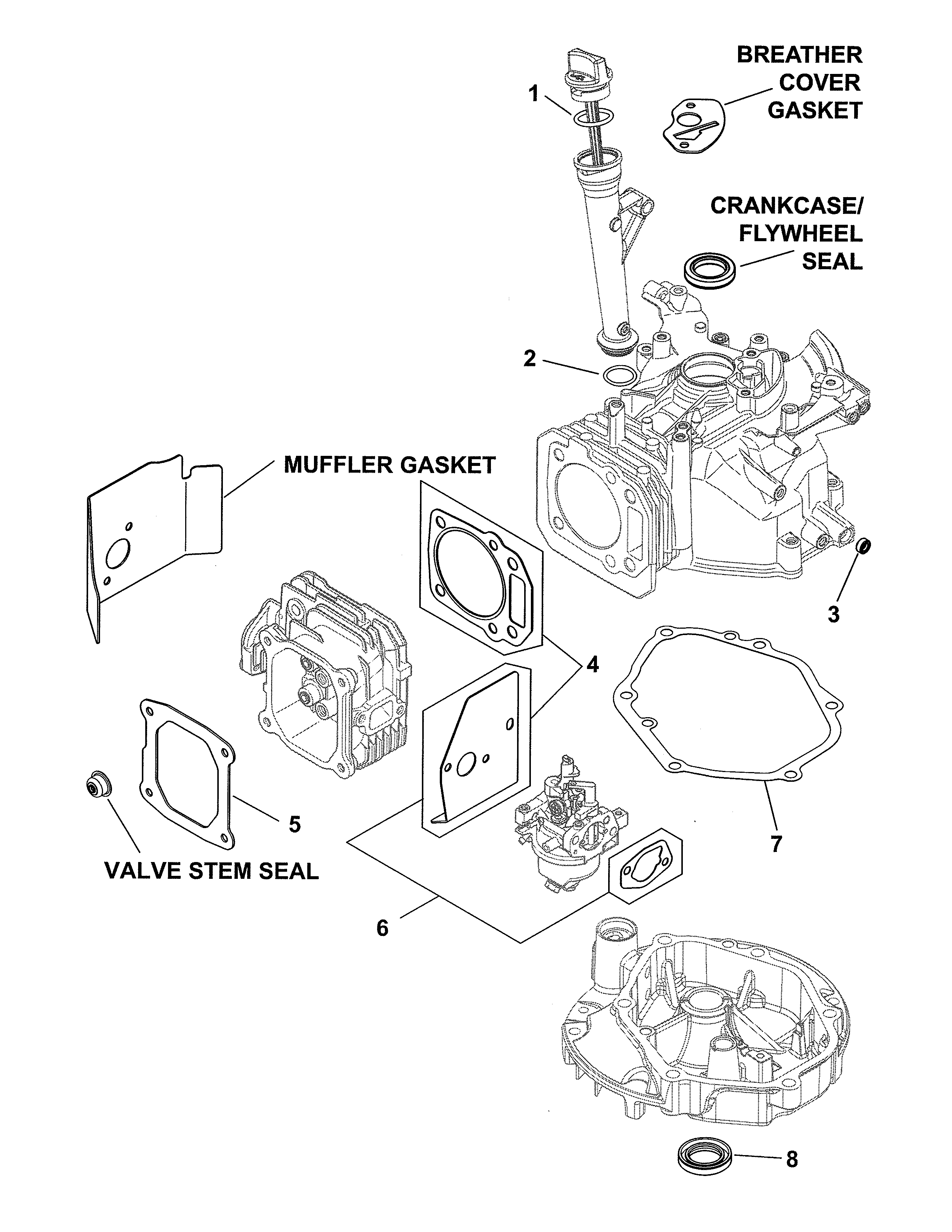 Ariens 96146000500 gasket set diagram
