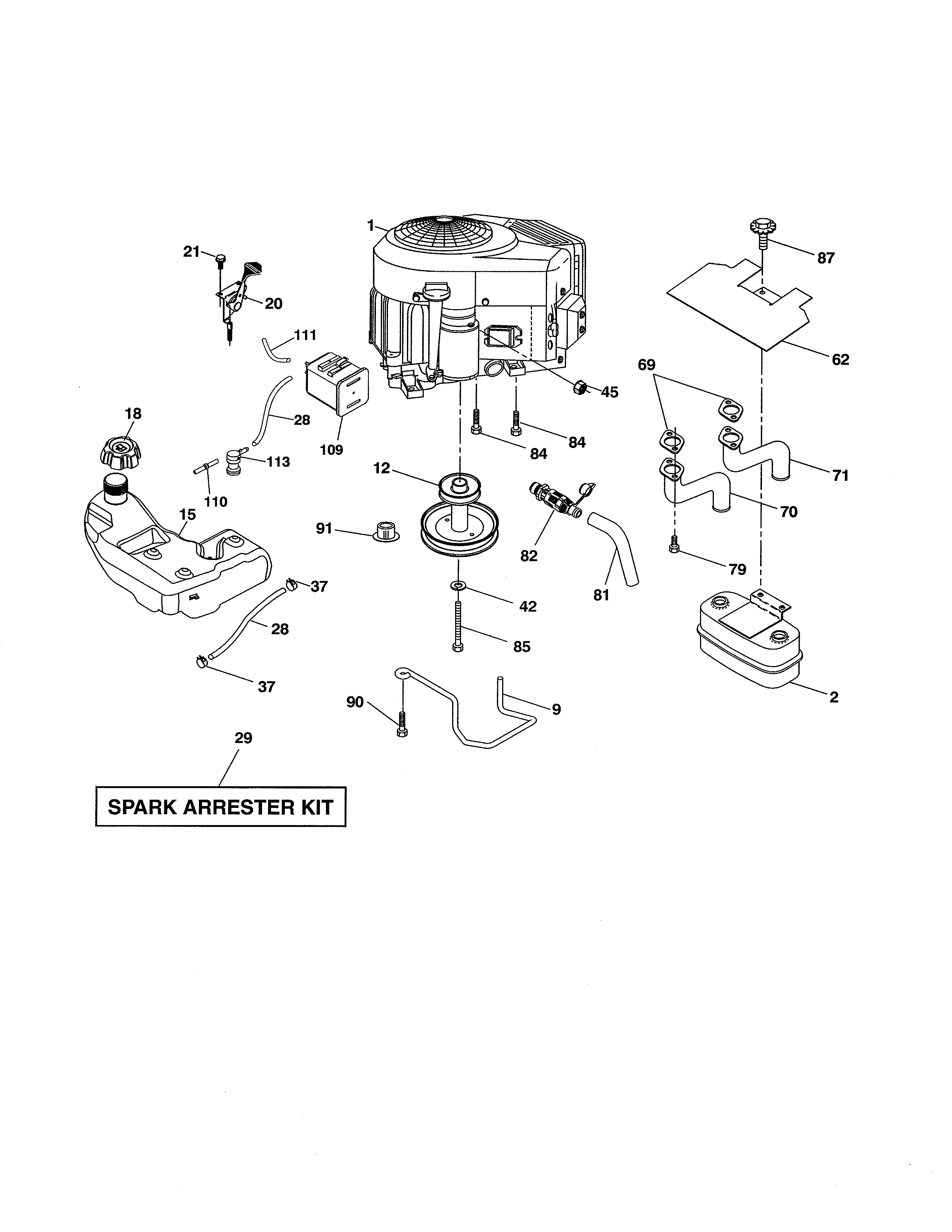 Ariens 936045 engine diagram