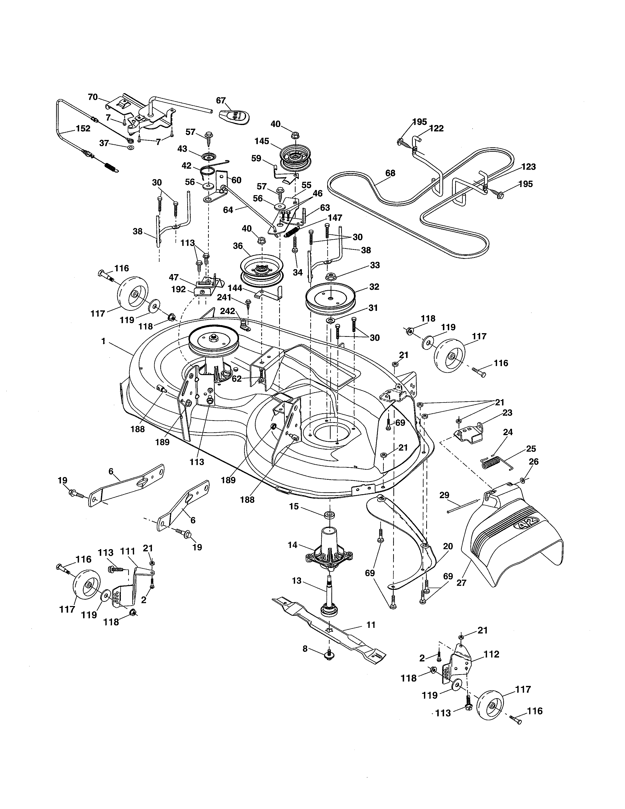 Ariens 936045 mower deck diagram