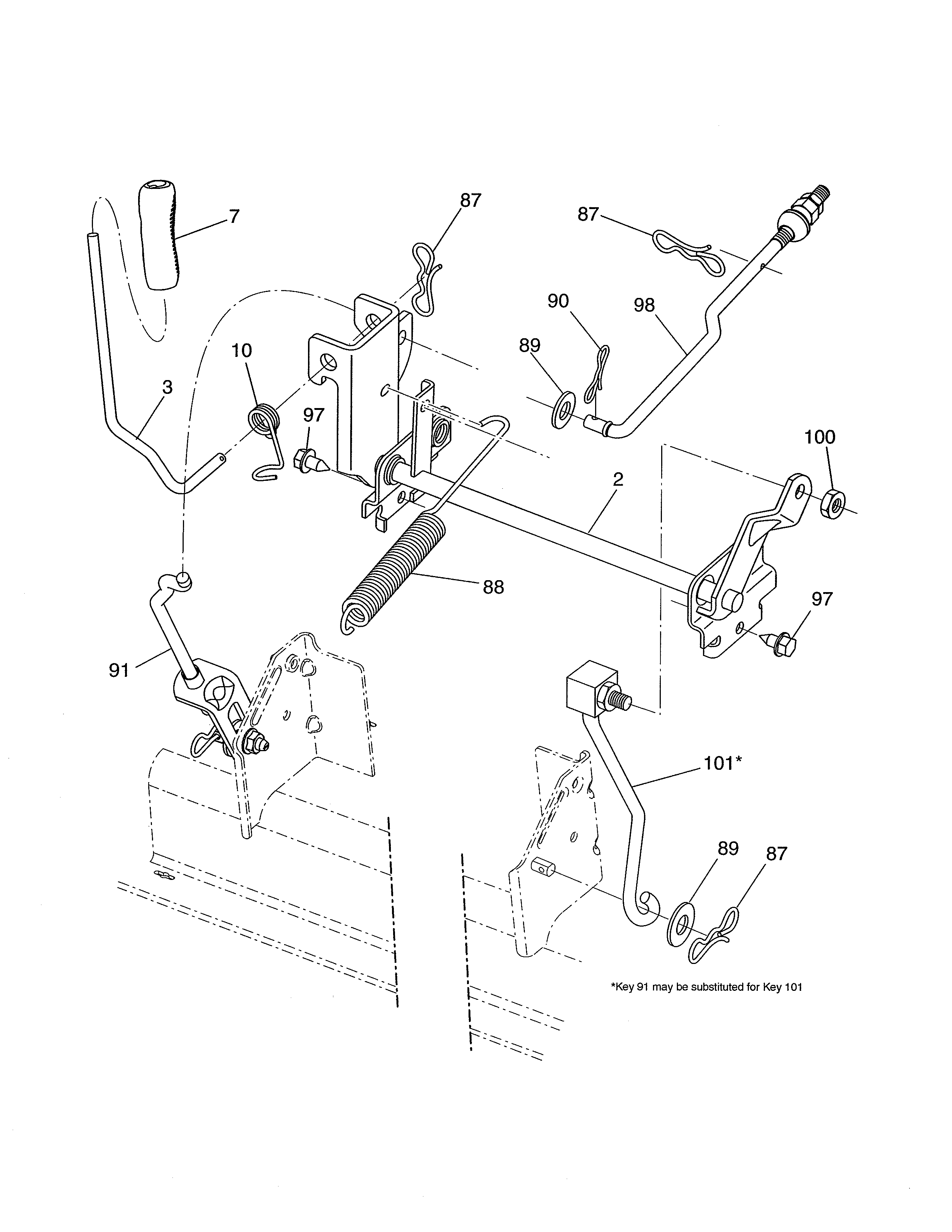 Ariens 936045 mower lift diagram