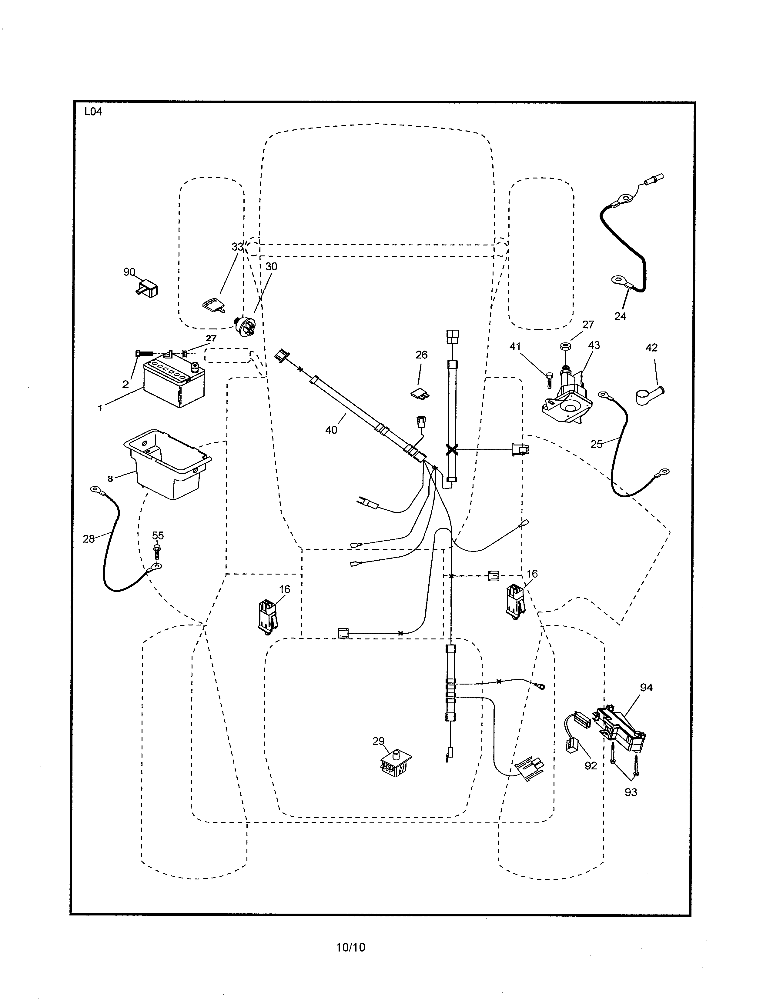 Poulan PXT175G42 (96016002400) electrical diagram