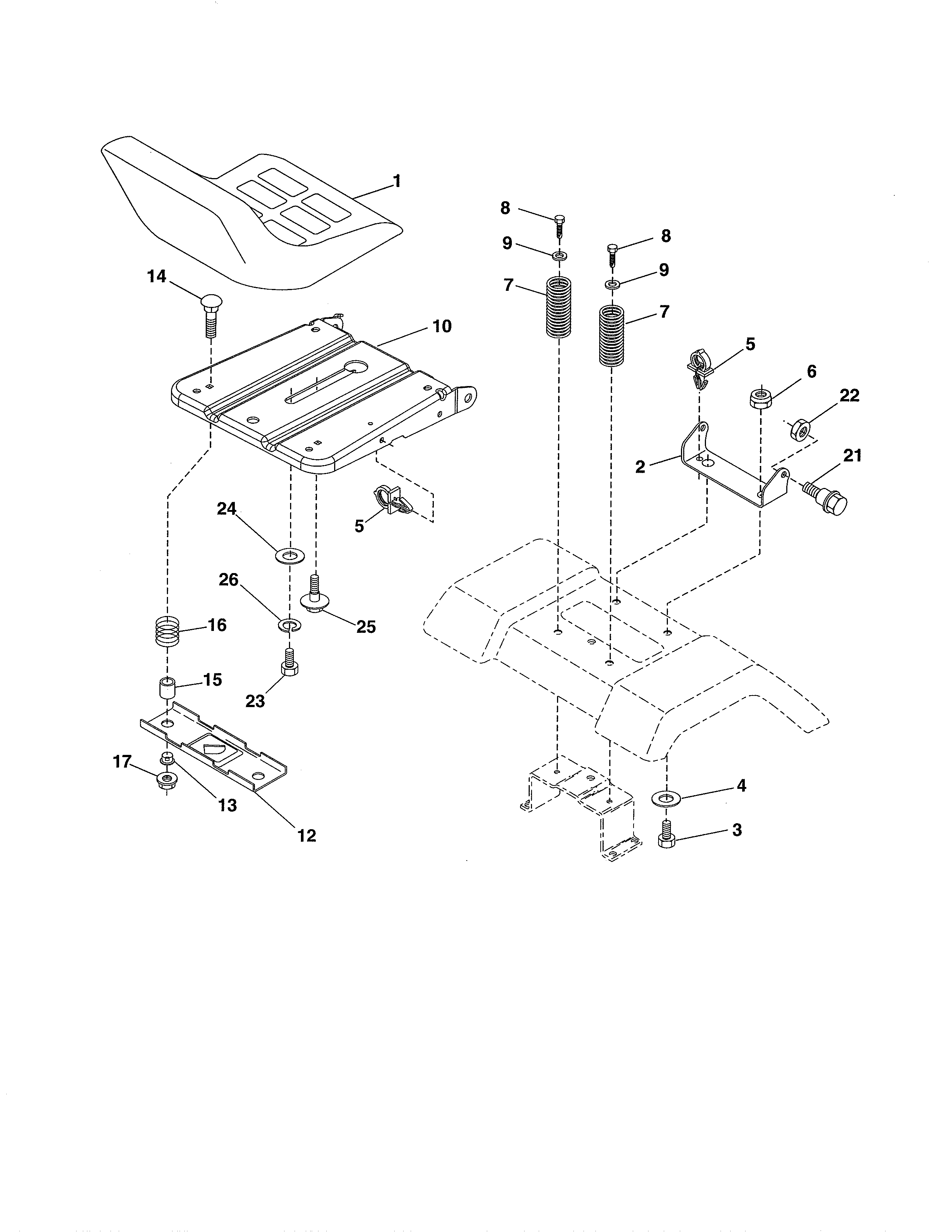 Poulan PXT175G42 (96016002400) seat diagram