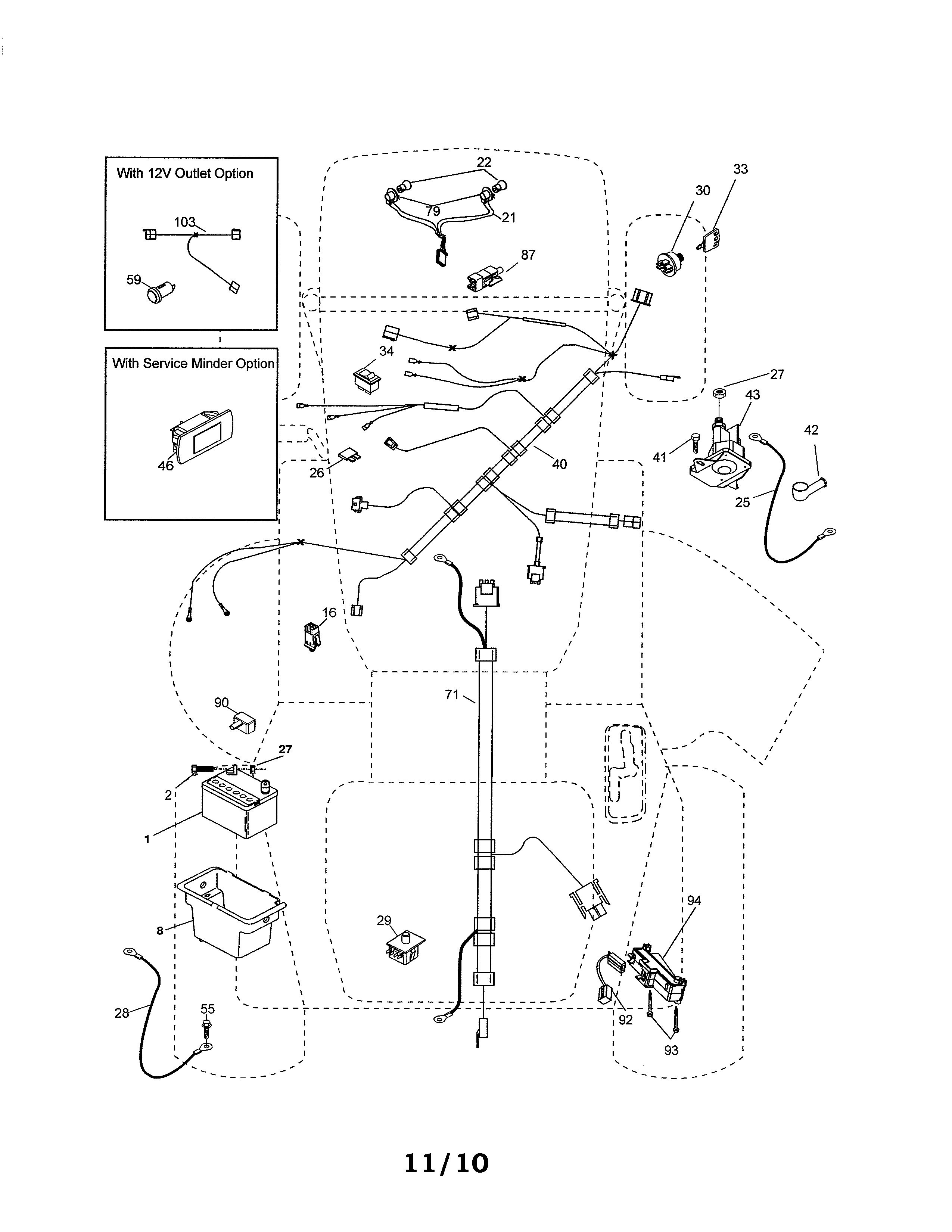 Poulan PXT195G42 (96046002200) electrical diagram